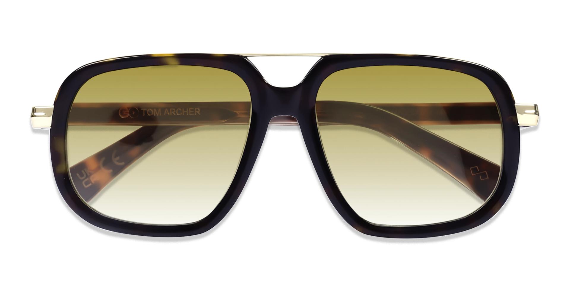 Tortoise Oversized Frame With Yellow Gradient Tint