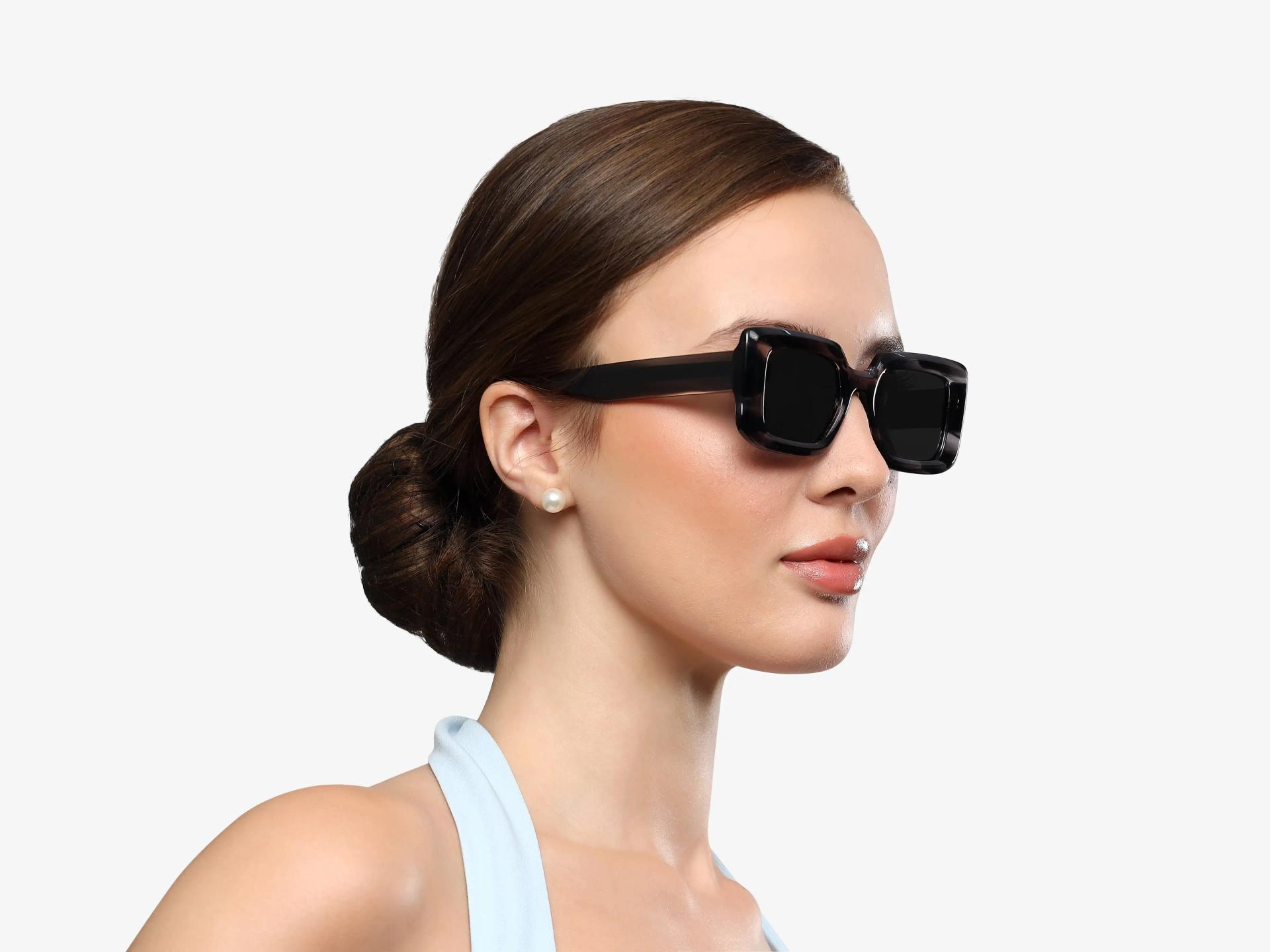 Grey Marble Frame With Grey Polarised Tint Sunglasses-1