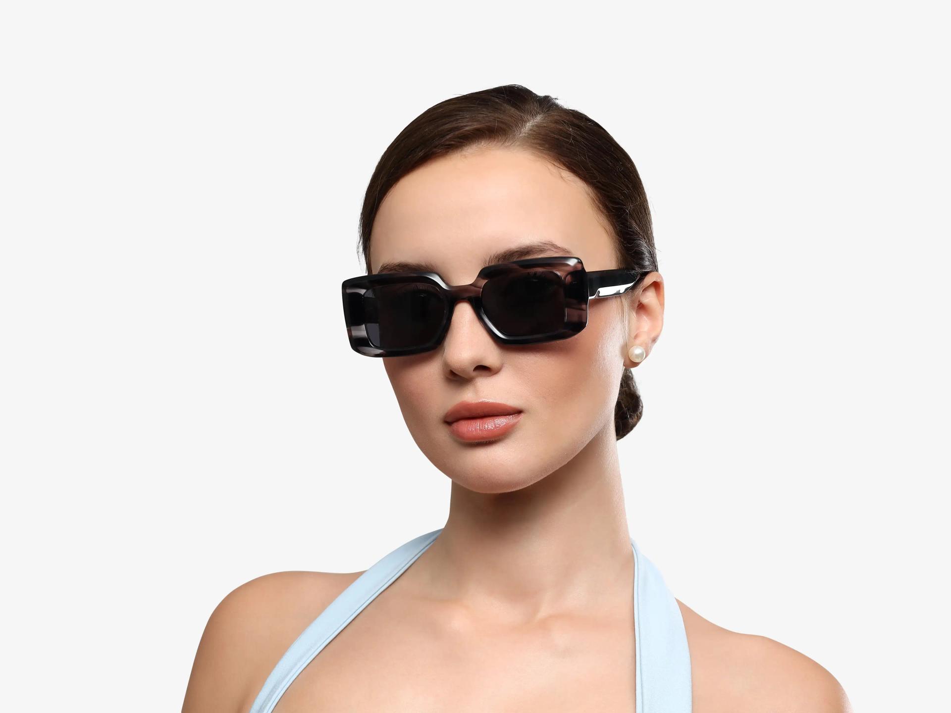 Grey Marble Frame With Grey Polarised Tint Sunglasses-1