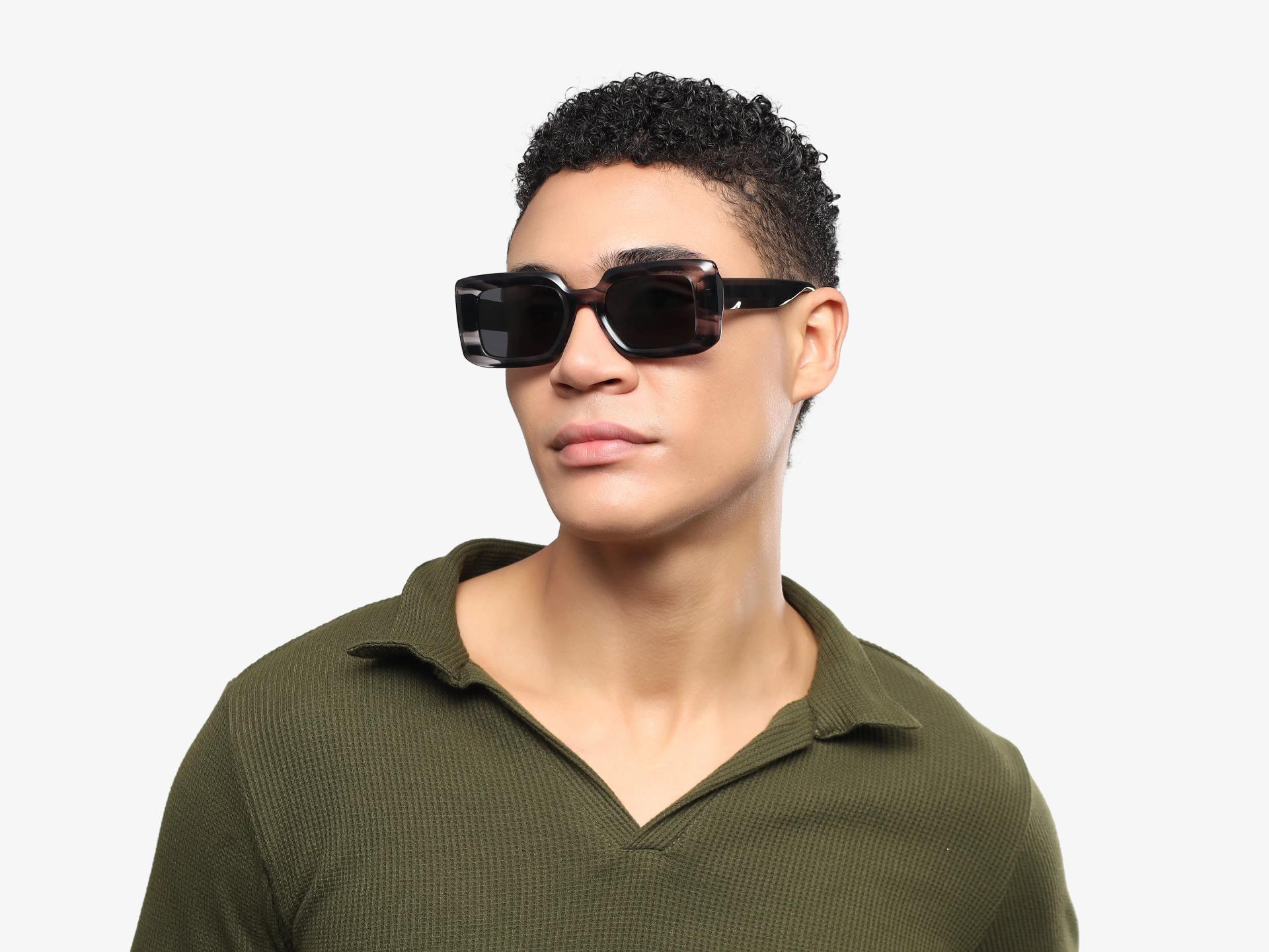 Grey Marble Frame With Grey Polarised Tint Sunglasses-1