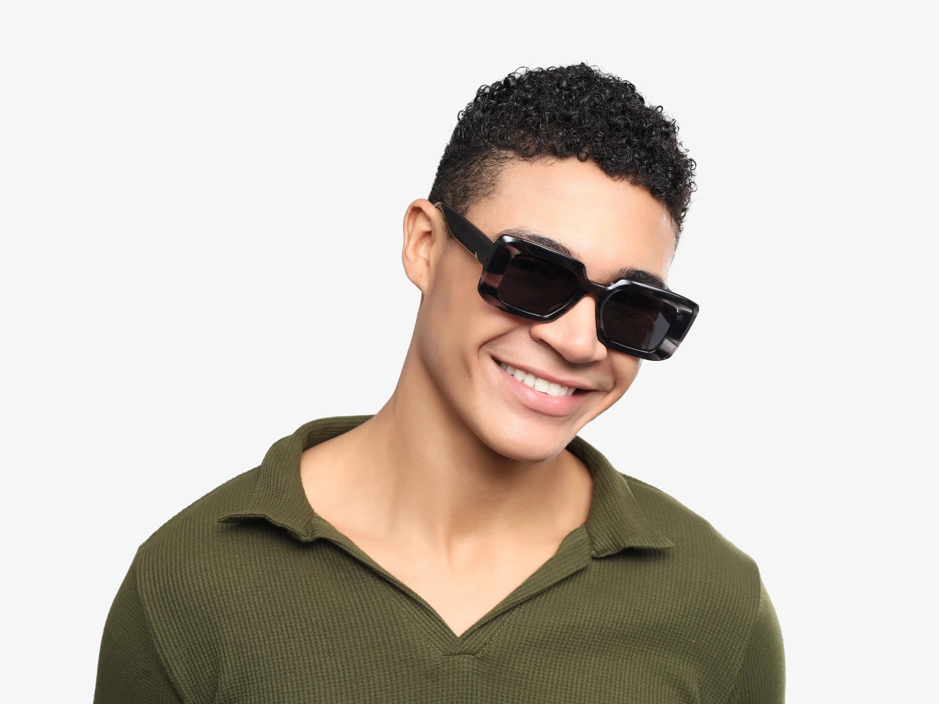 Grey Marble Frame With Grey Polarised Tint Sunglasses-1
