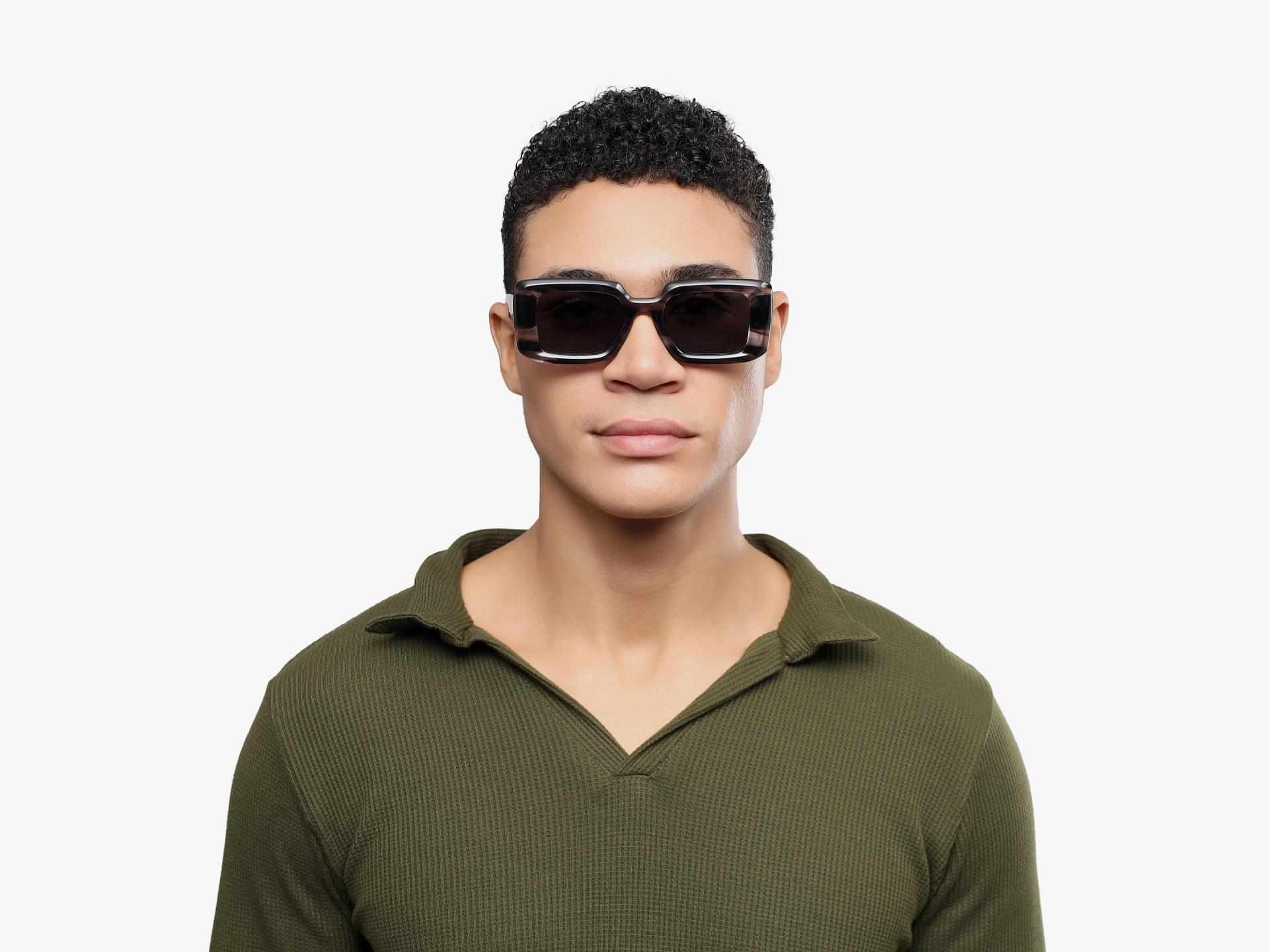 Grey Marble Frame With Grey Polarised Tint Sunglasses-1