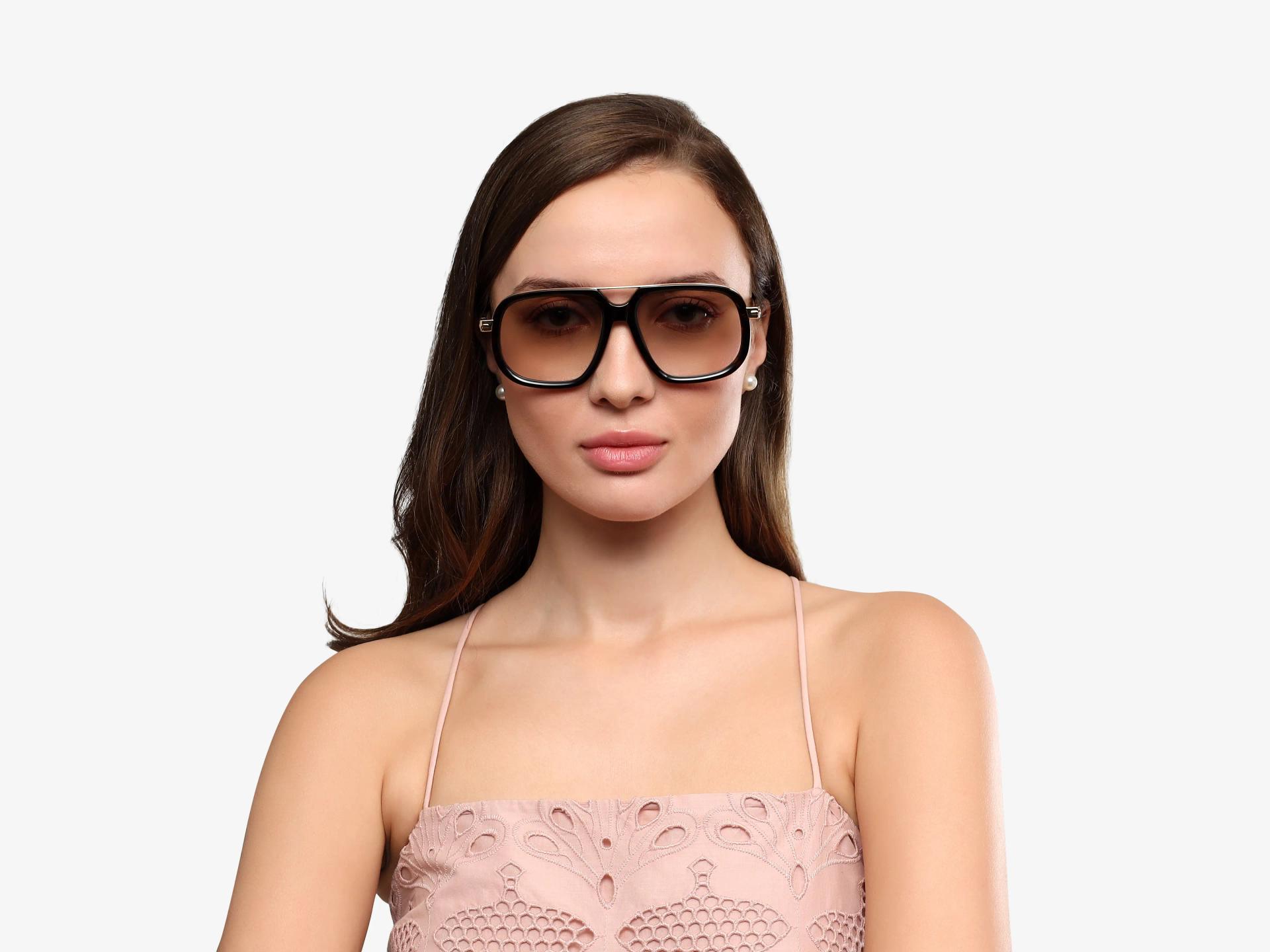Tortoise Oversized Frame With Yellow Gradient Tint
