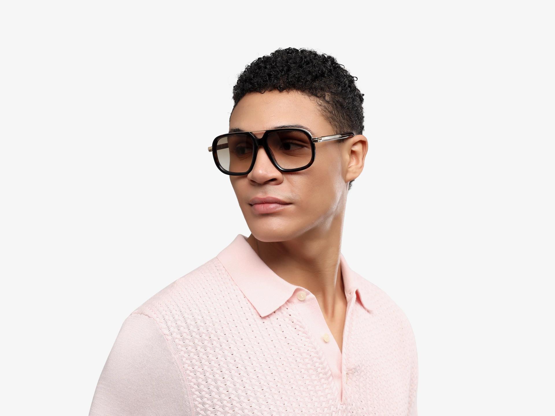 Tortoise Oversized Frame With Yellow Gradient Tint