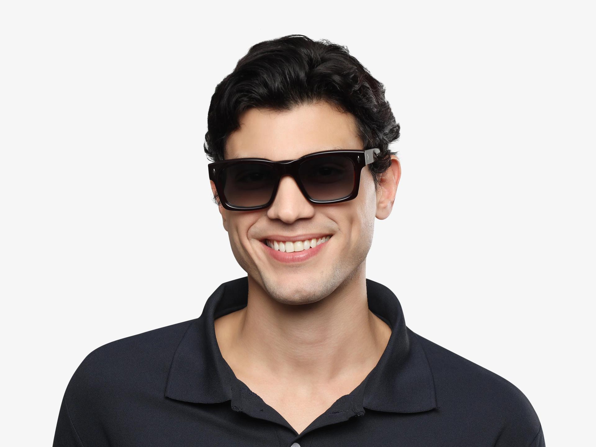 Maroon Vintage Sunglasses With Light Green Lenses-1