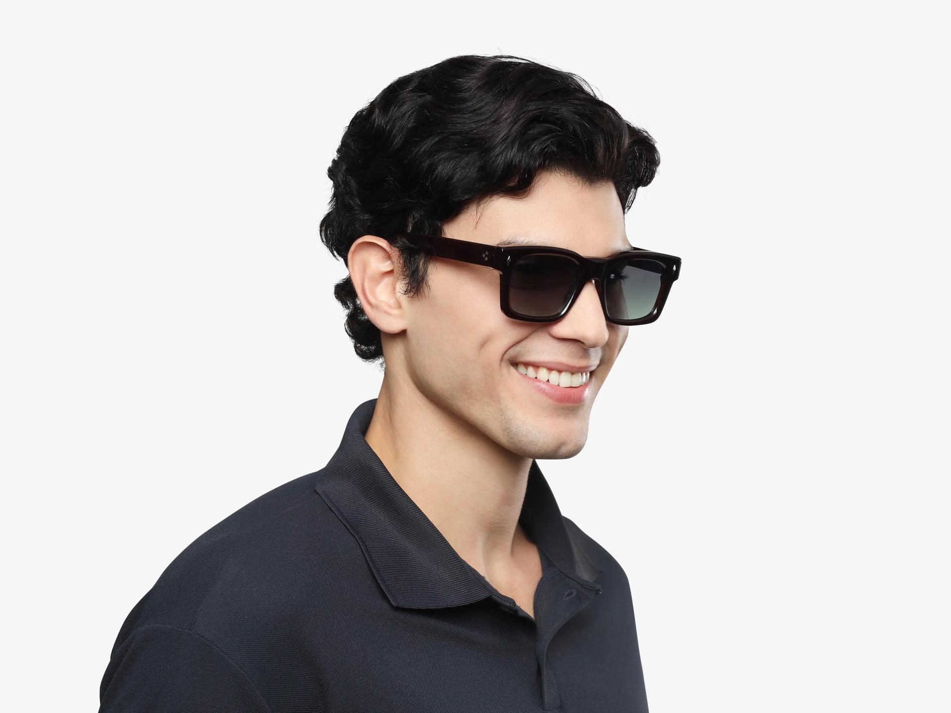 Maroon Vintage Sunglasses With Light Green Lenses-1