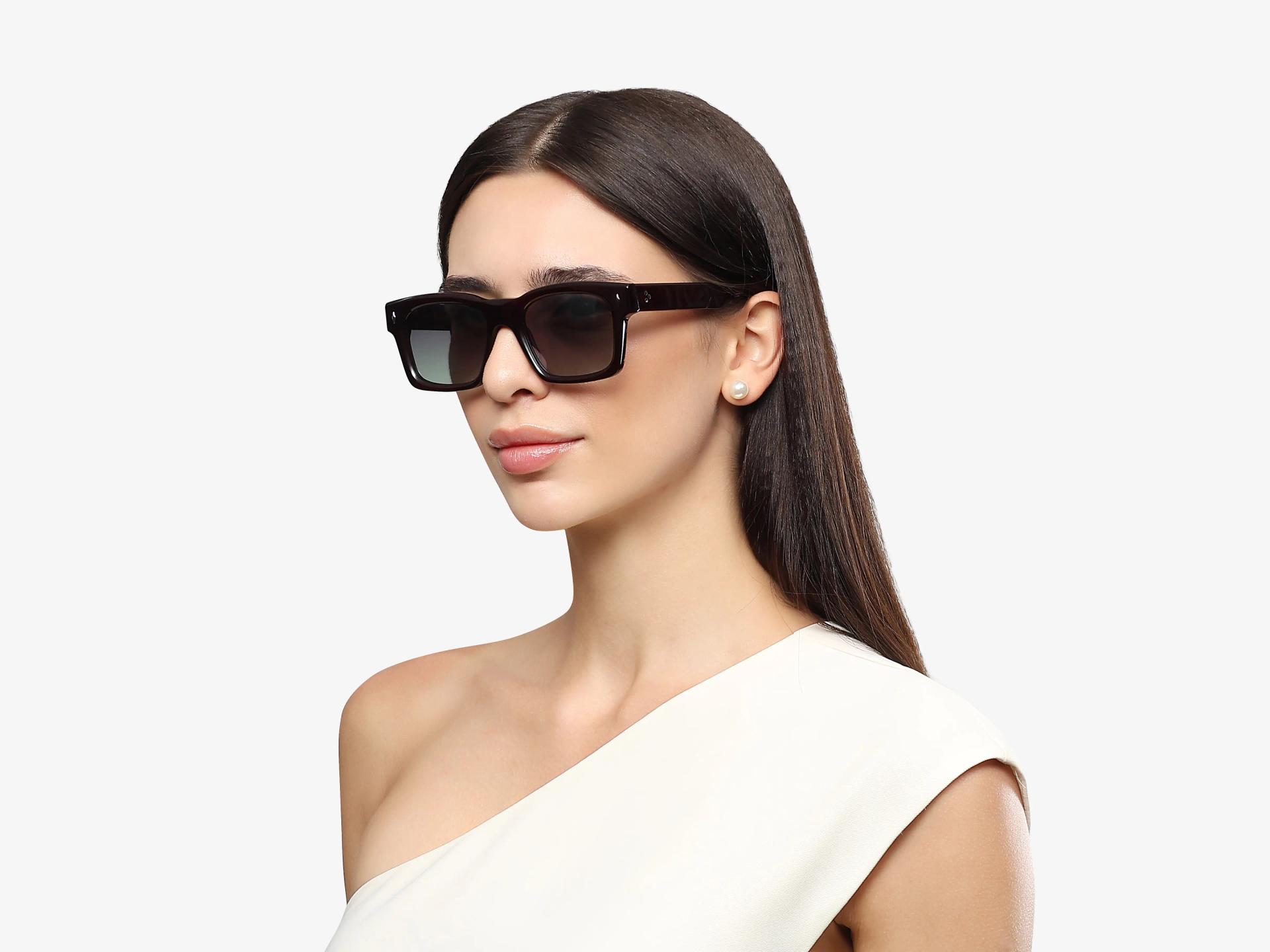 Maroon Vintage Sunglasses With Light Green Lenses-1