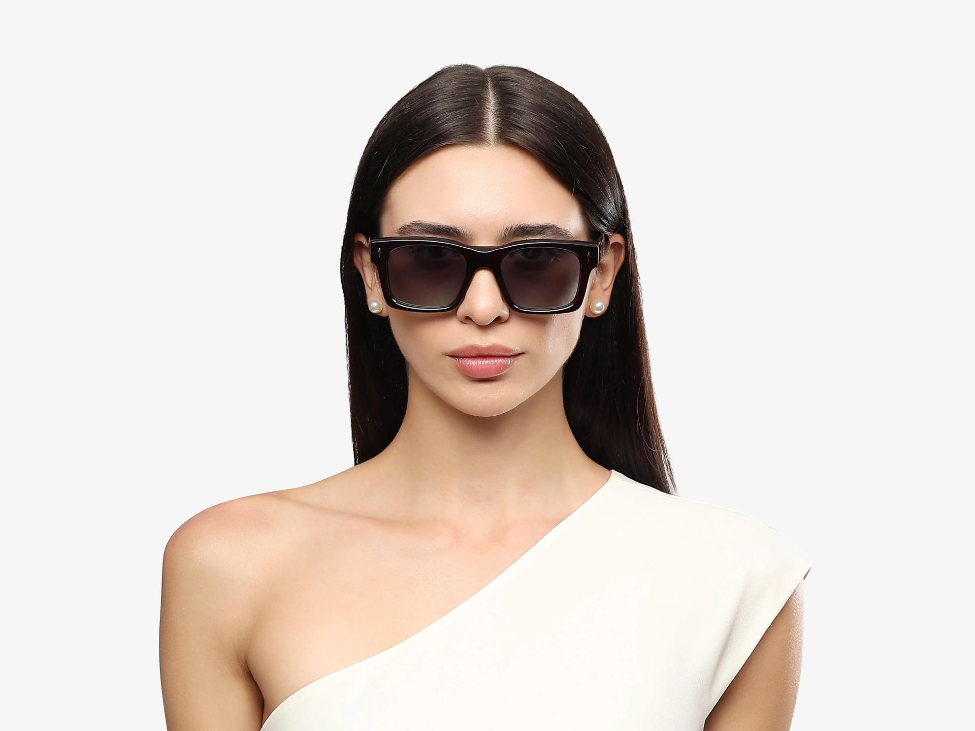 Maroon Vintage Sunglasses With Light Green Lenses-1