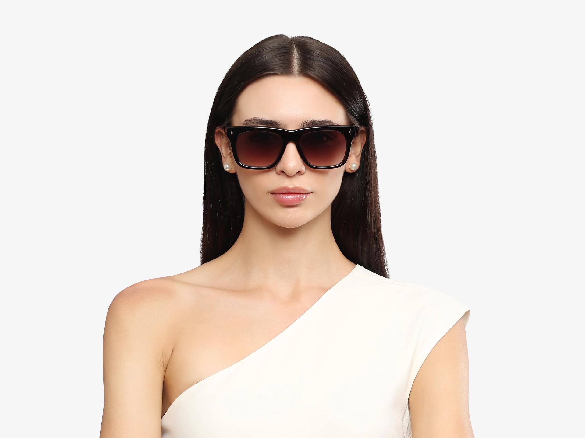 Tortoise Acetate Sunglasses With Brown Gradient Lenses-1