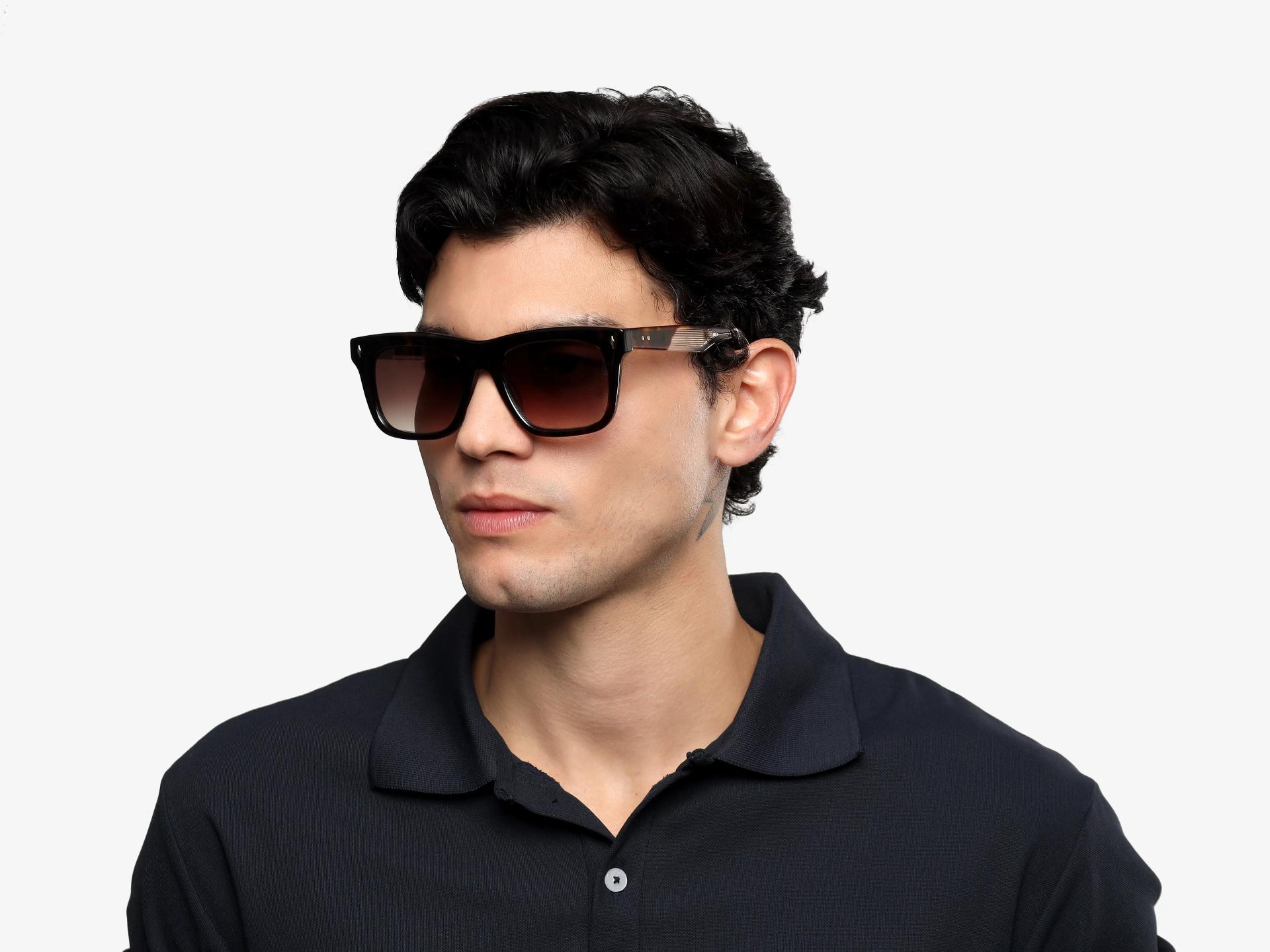 Tortoise Acetate Sunglasses With Brown Gradient Lenses-1