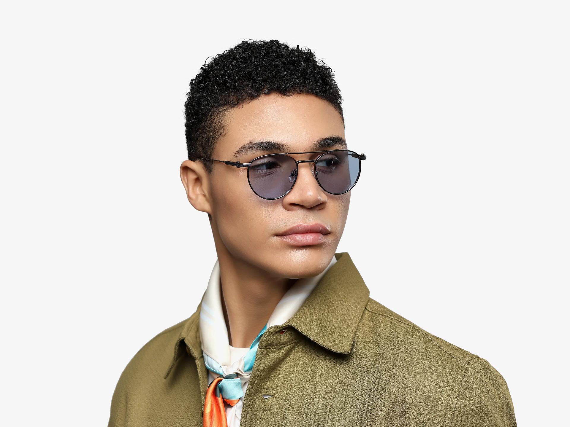 Vintage Gunmetal Frame With Blue Tint Sunglasses