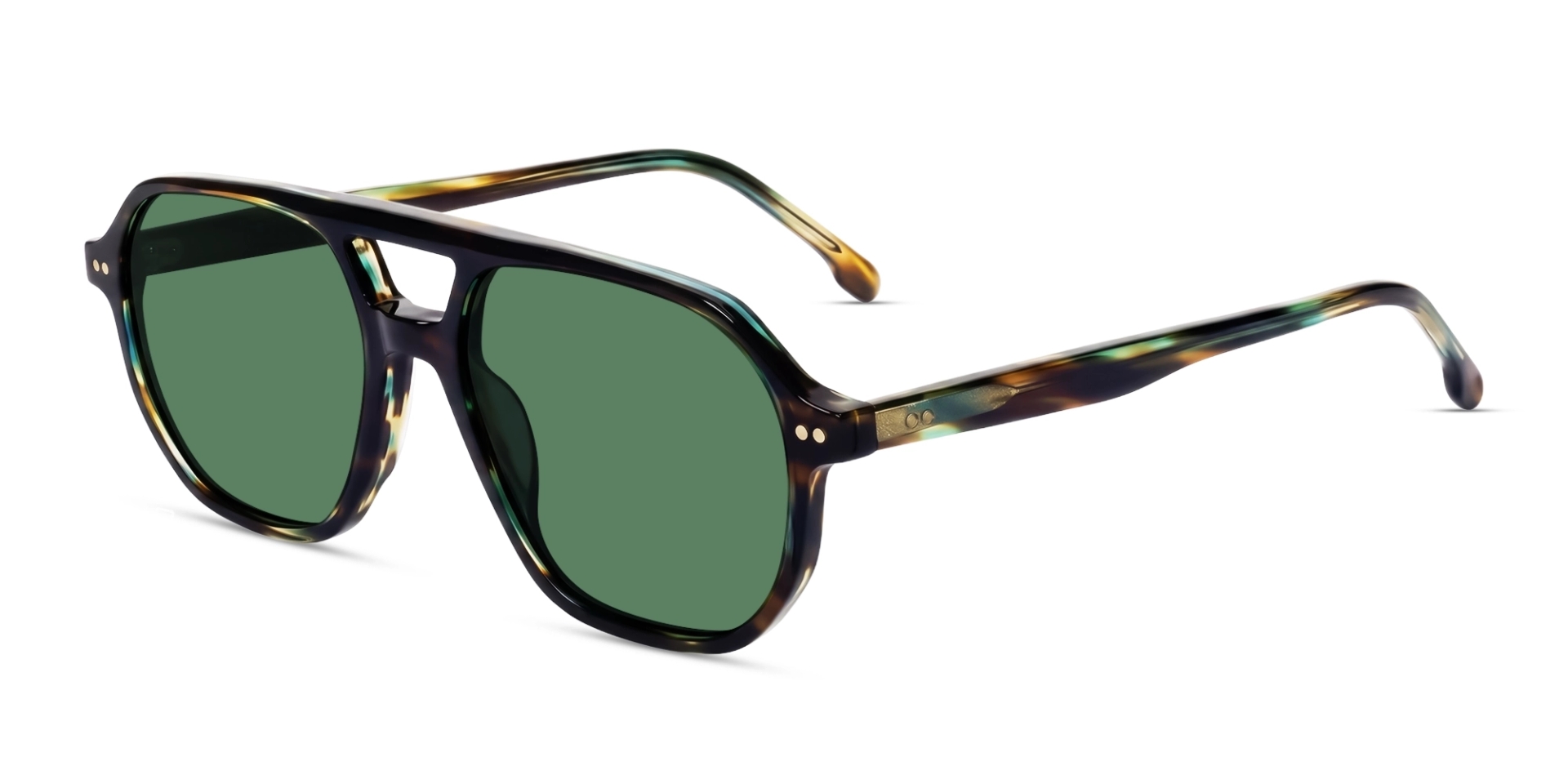 Green Tortoise Pilot Frame With Green Tint Sunglasses-3 Green Tortoise Pilot Frame With Green Tint Sunglasses-3