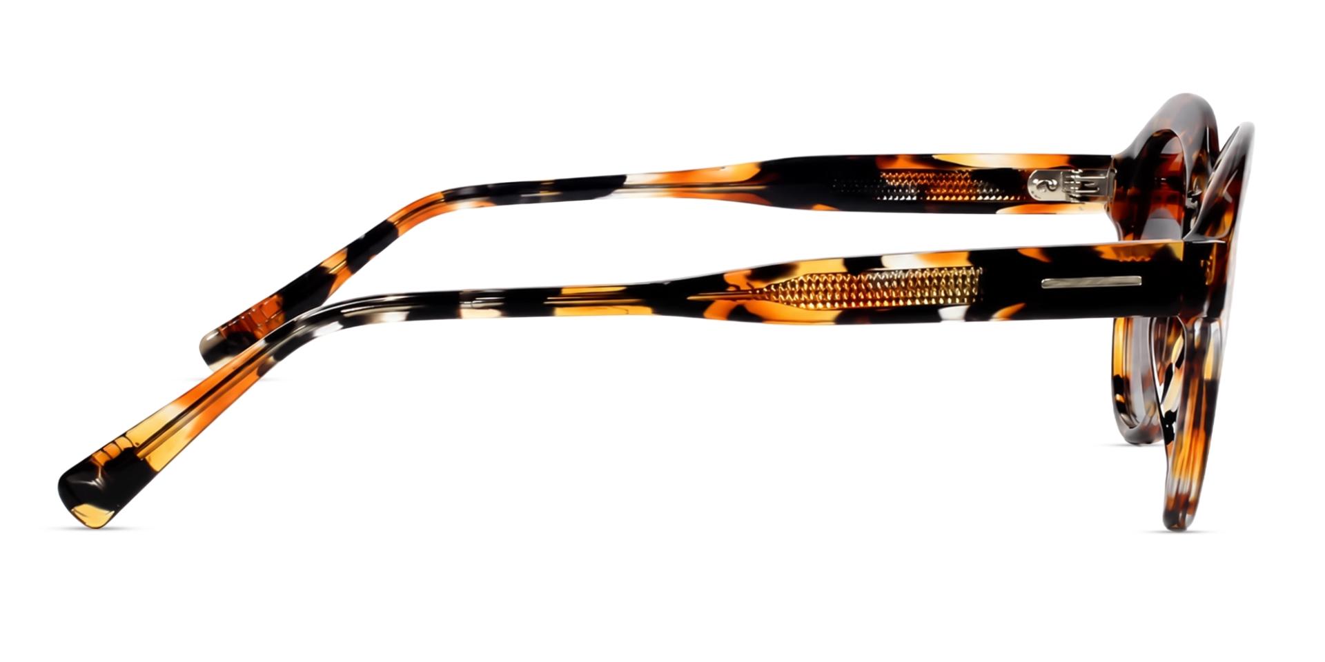 Amber Tortoise Butterfly Frame With Brown Tint Sunglasses-4
