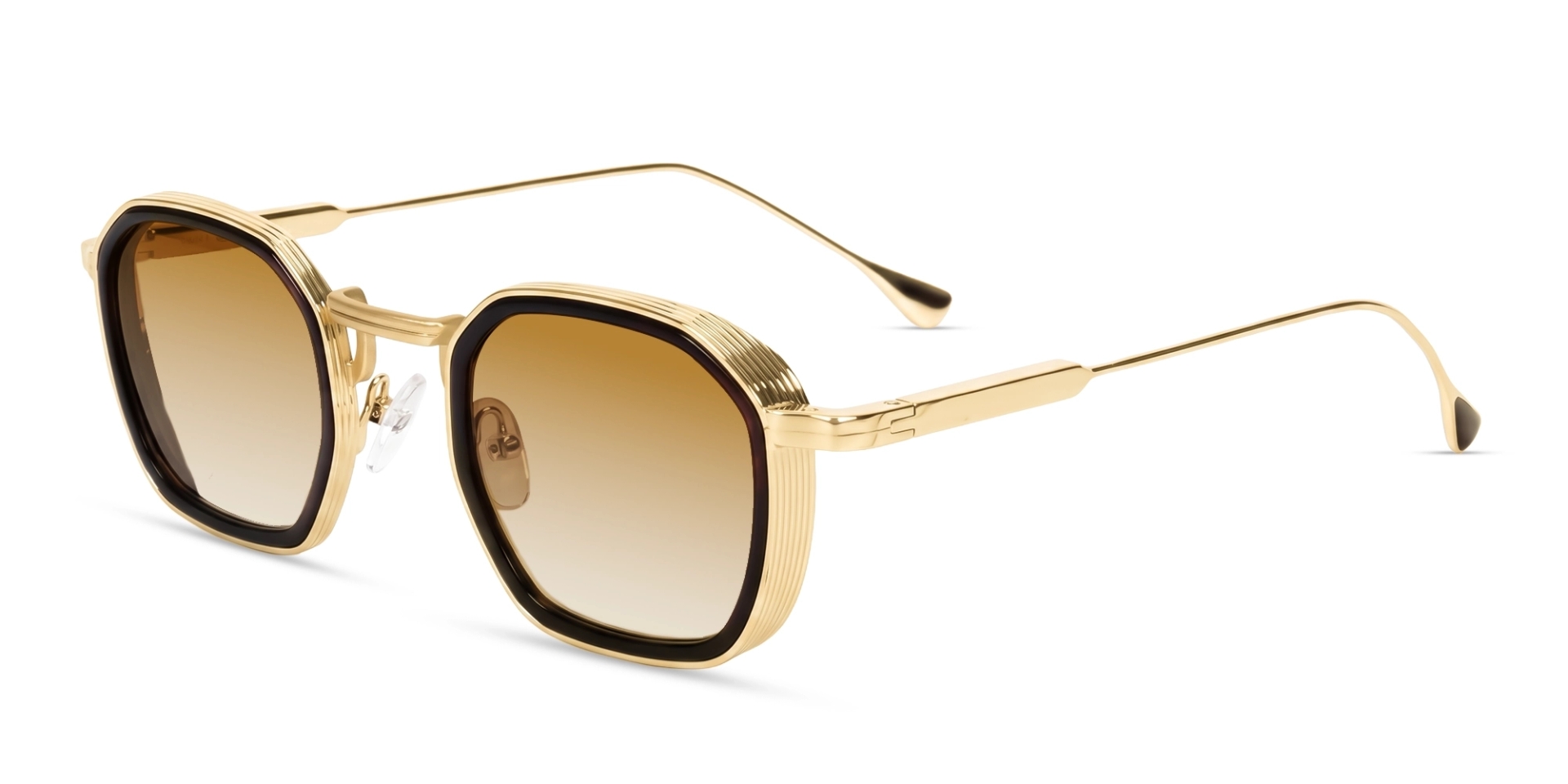 Gold & Brown Frame With Brown Tint Geometric Sunglasses-3 Gold & Brown Frame With Brown Tint Geometric Sunglasses-3