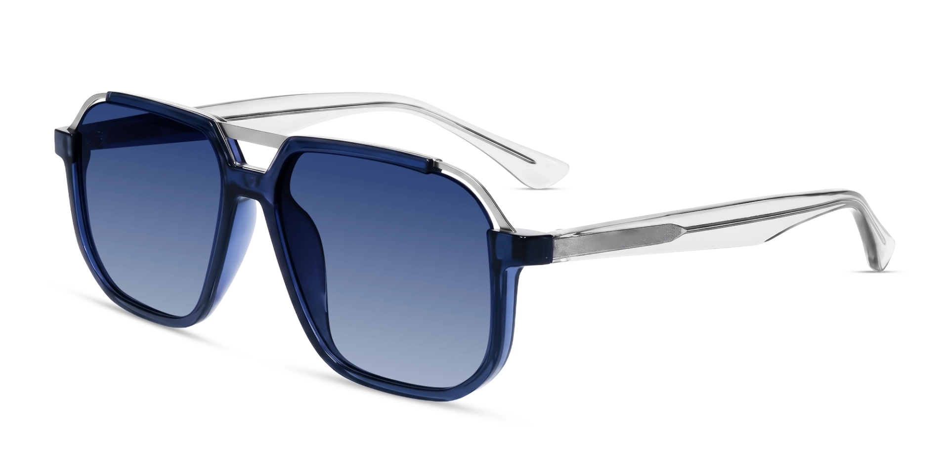 Crystal Blue Pilot Frame With Blue Tint Sunglasses-3 Crystal Blue Pilot Frame With Blue Tint Sunglasses-3