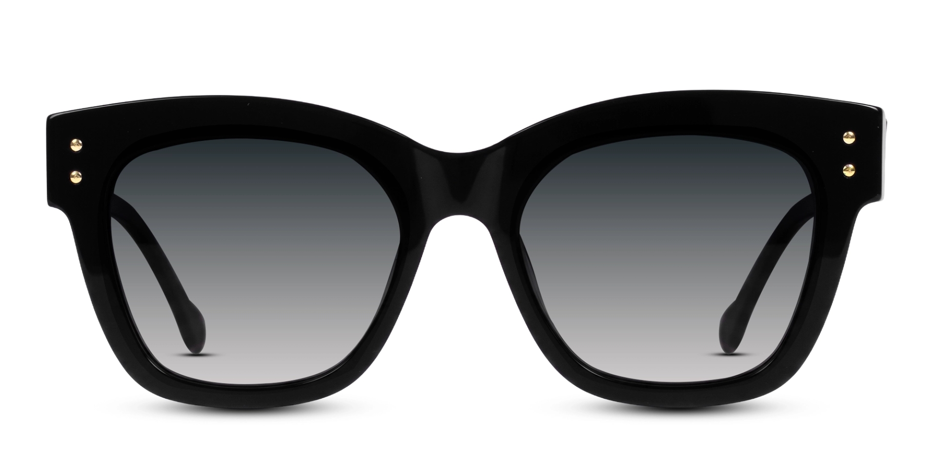 Black Square Medium Frame With Grey Tint Sunglasses-1