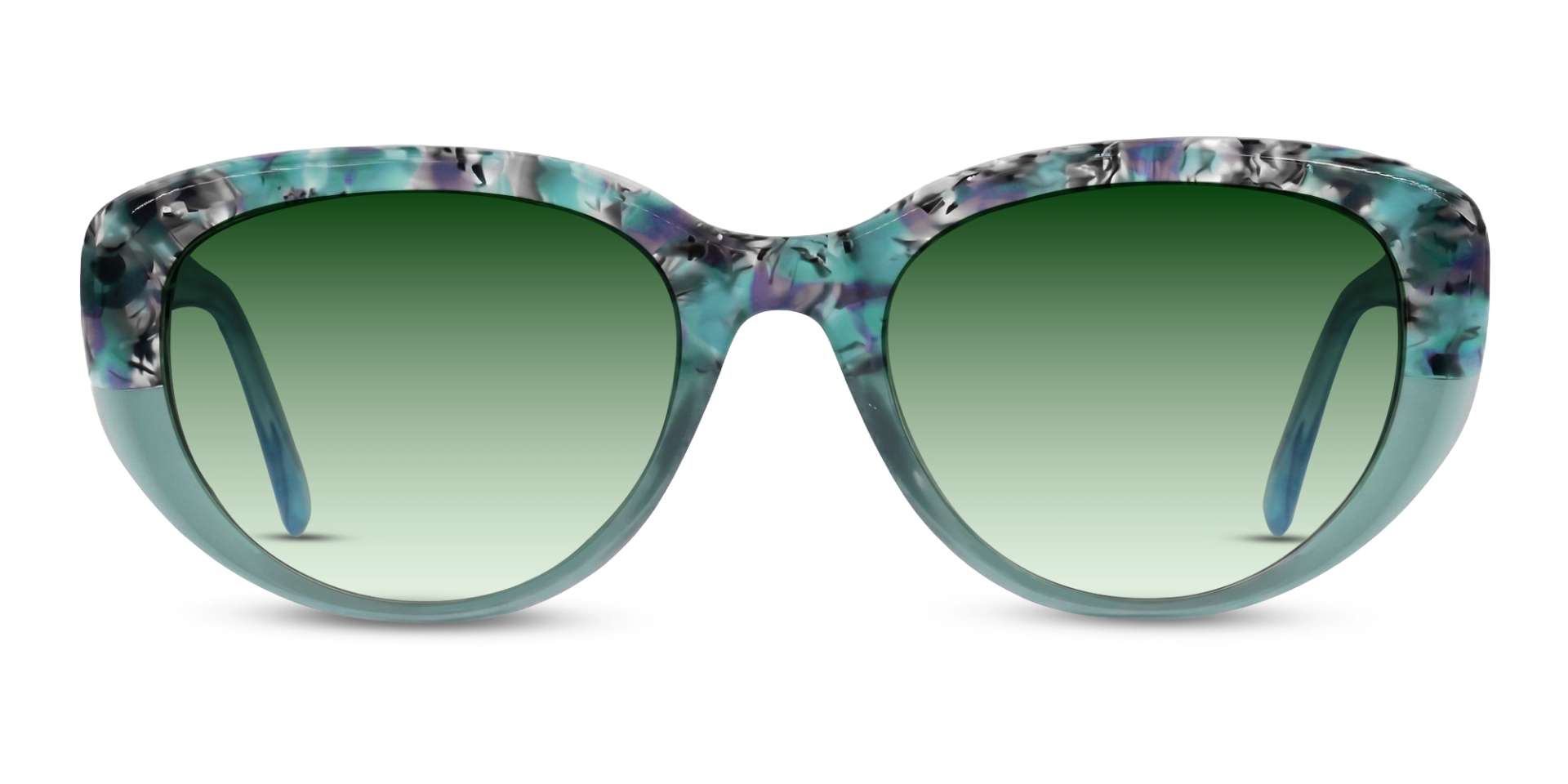 Aqua Marble Oval Cat-Eye Frame With Green Tint Sunglasses-1 Aqua Marble Oval Cat-Eye Frame With Green Tint Sunglasses-1