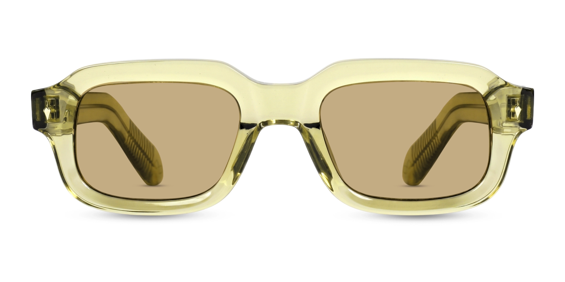 Green Full-Rim Rectangular Sunglasses With Brown Lenses-1 Green Full-Rim Rectangular Sunglasses With Brown Lenses-1