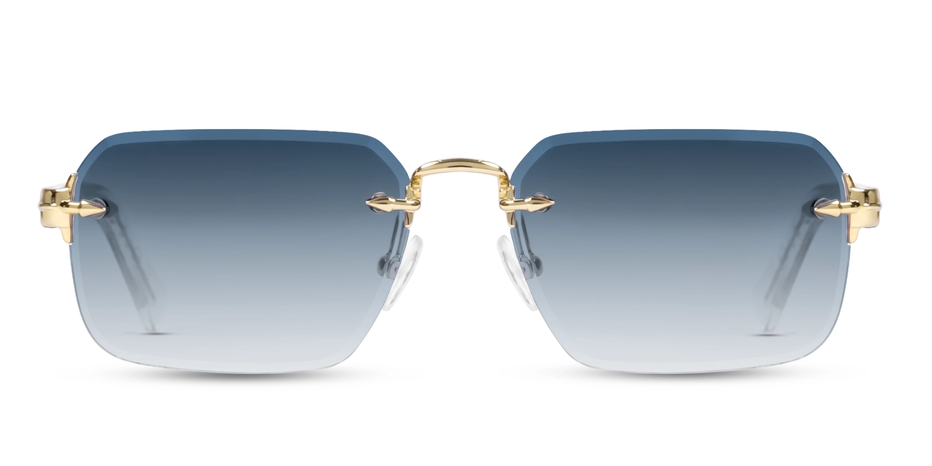 Gold & Clear Vintage Frame With Blue Tint Sunglasses Gold & Clear Vintage Frame With Blue Tint Sunglasses