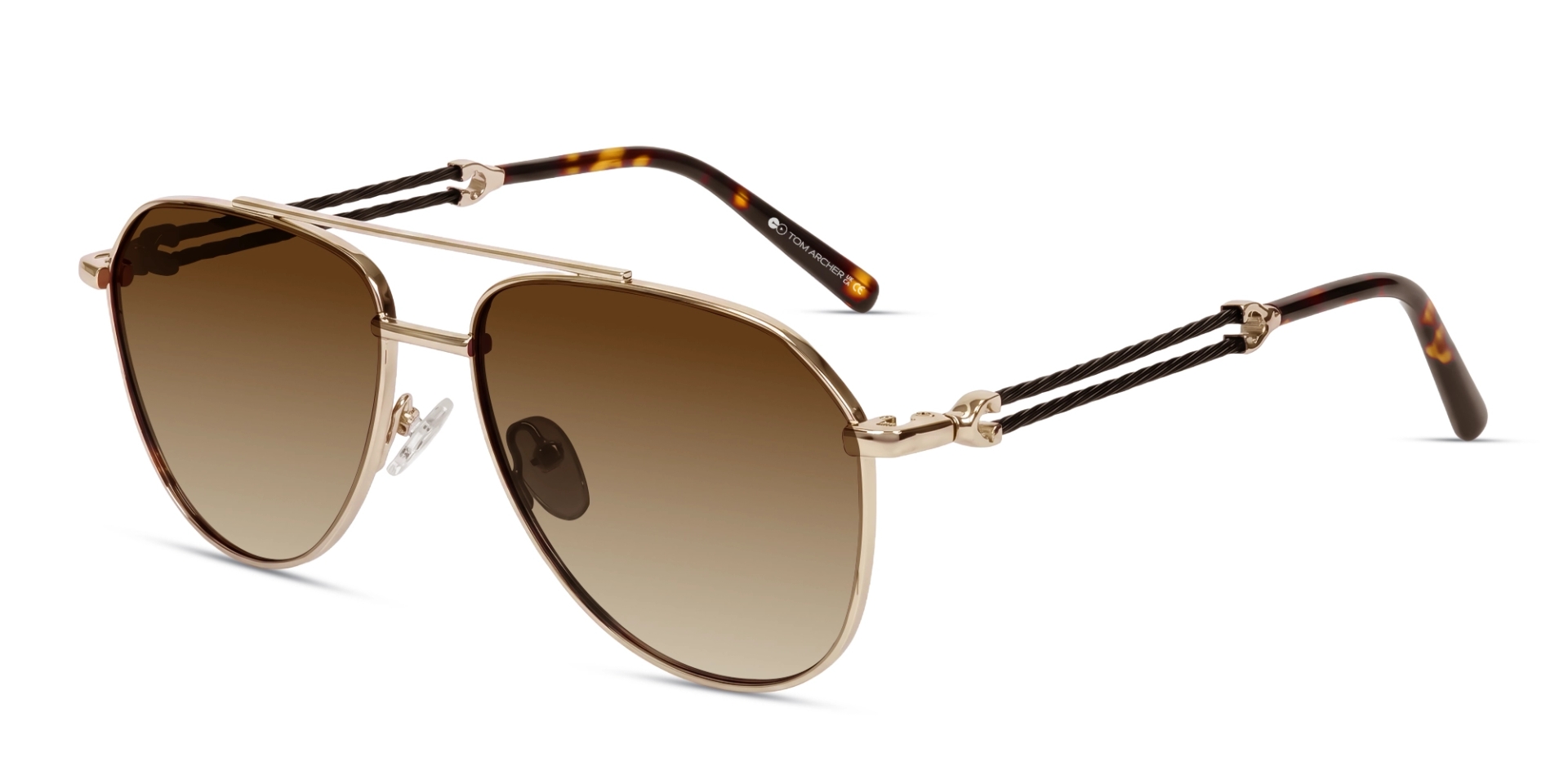 Vintage Gold Frame With Brown Tint Polarised Sunglasses-3