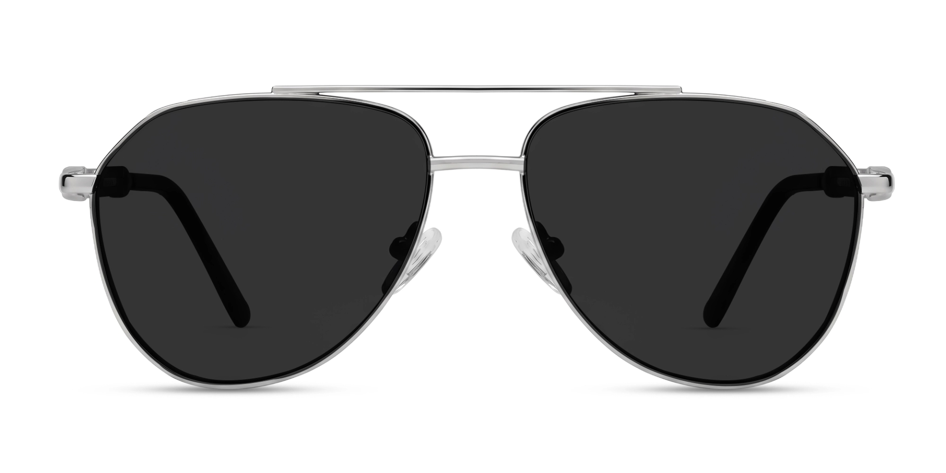 Silver Metal Pilot Frame With Grey Tint Sunglasses-1 Silver Metal Pilot Frame With Grey Tint Sunglasses-1