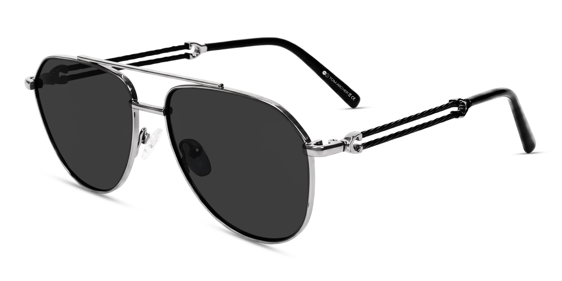 Silver Metal Pilot Frame With Grey Tint Sunglasses-3 Silver Metal Pilot Frame With Grey Tint Sunglasses-3