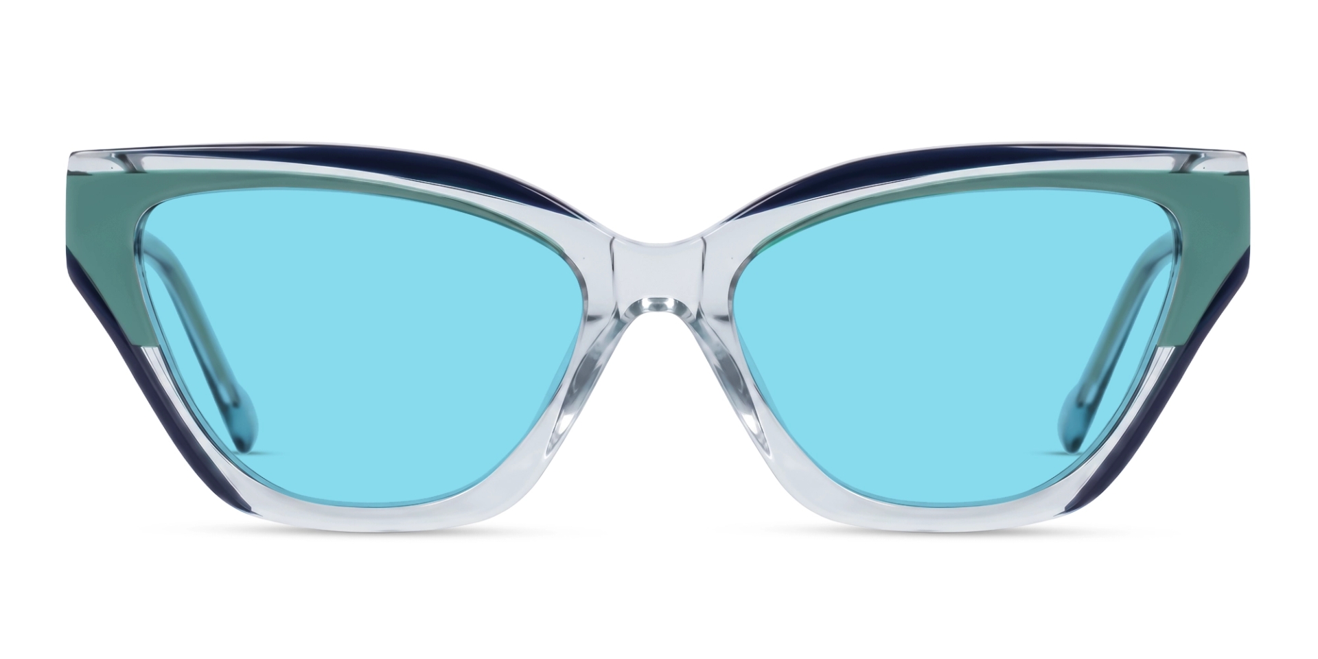 Crystal Blue & Cyan Frame With Blue Tint Sunglasses Crystal Blue & Cyan Frame With Blue Tint Sunglasses