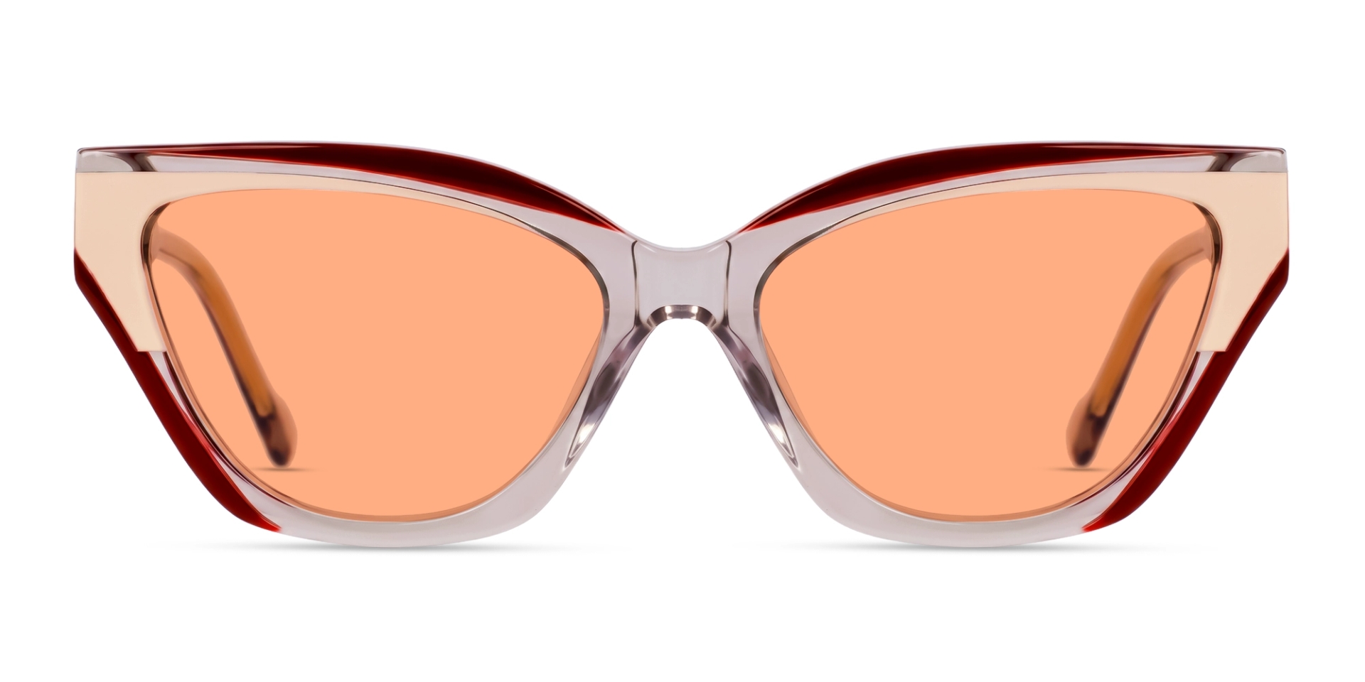 Crystal Red & Peach Frame With Red Tint Sunglasses Crystal Red & Peach Frame With Red Tint Sunglasses