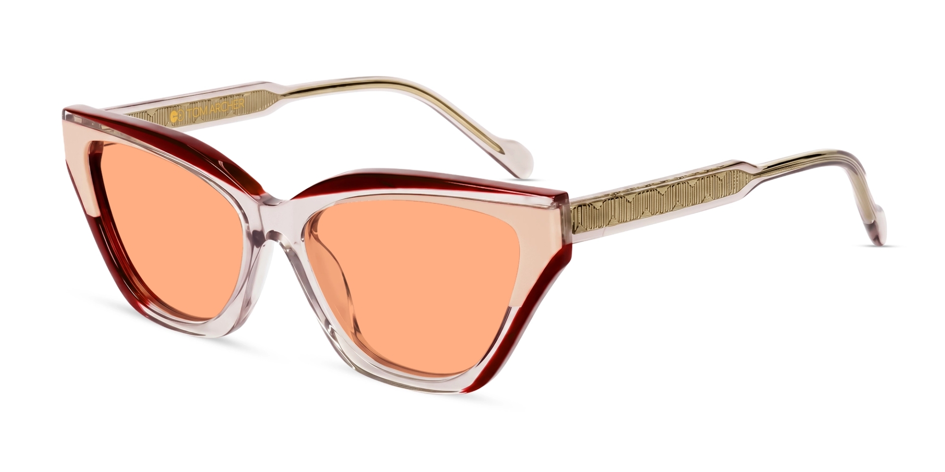 Crystal Red & Peach Frame With Red Tint Sunglasses Crystal Red & Peach Frame With Red Tint Sunglasses
