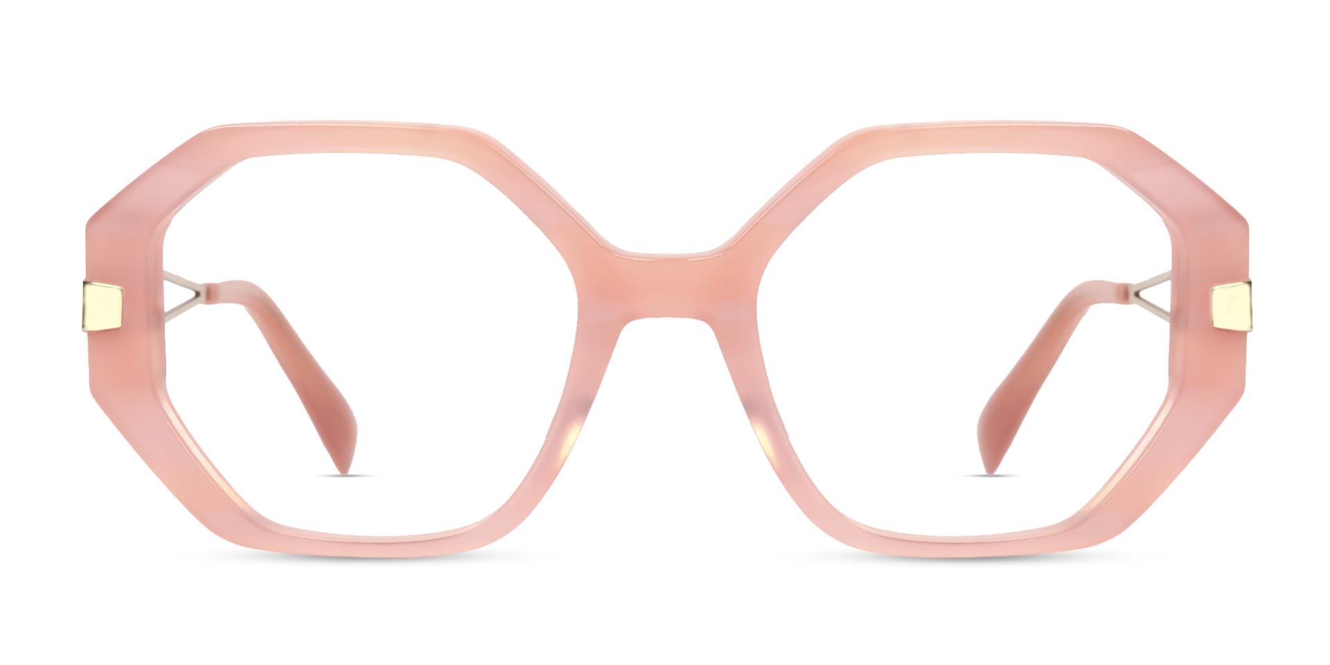 Pink Champagne Gold Butterfly Oversized Female Eyeglasses