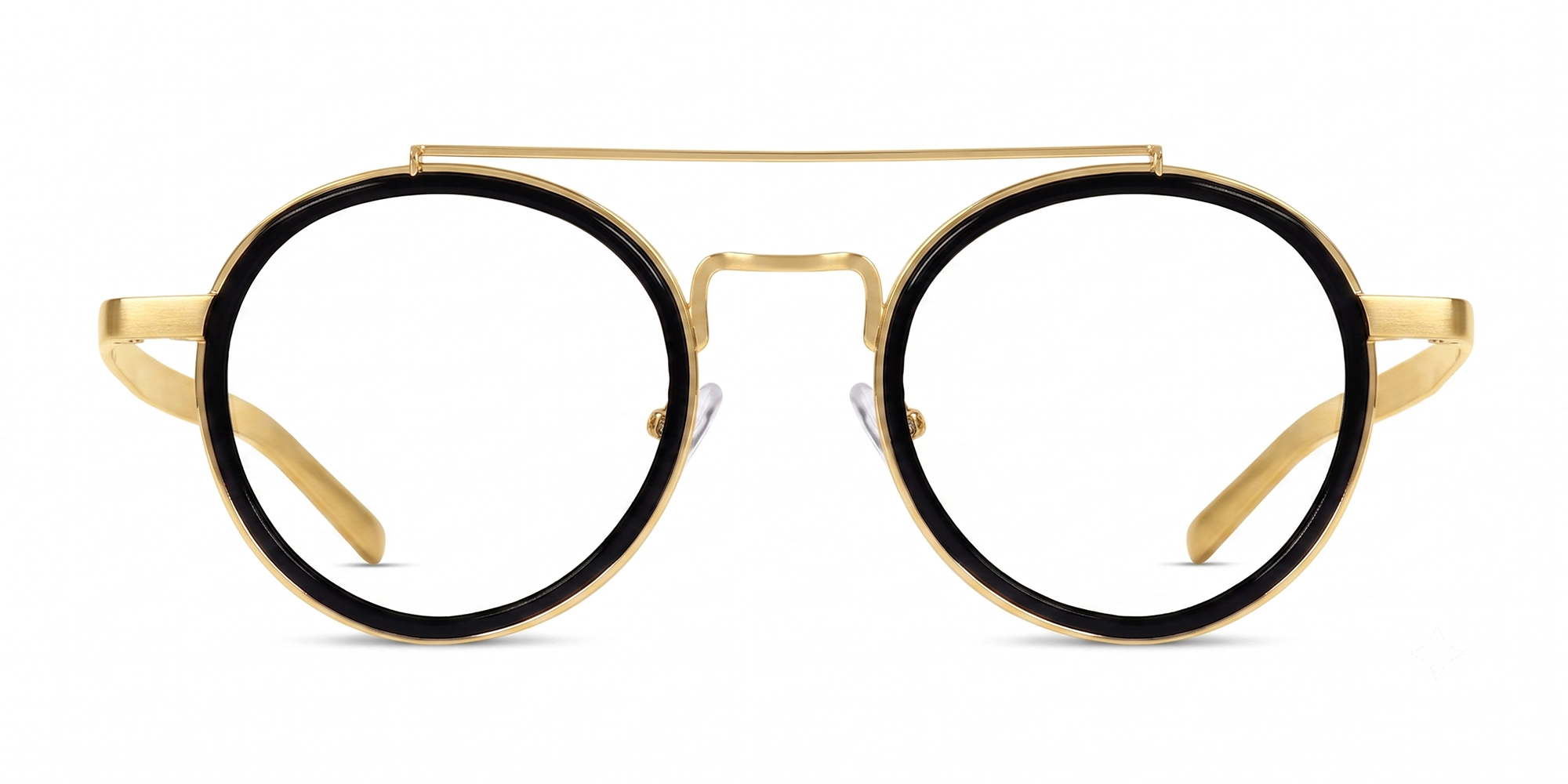 Gold Metal Round Pilot Keyhole Bridge Glasses-1 Gold Metal Round Pilot Keyhole Bridge Glasses-1