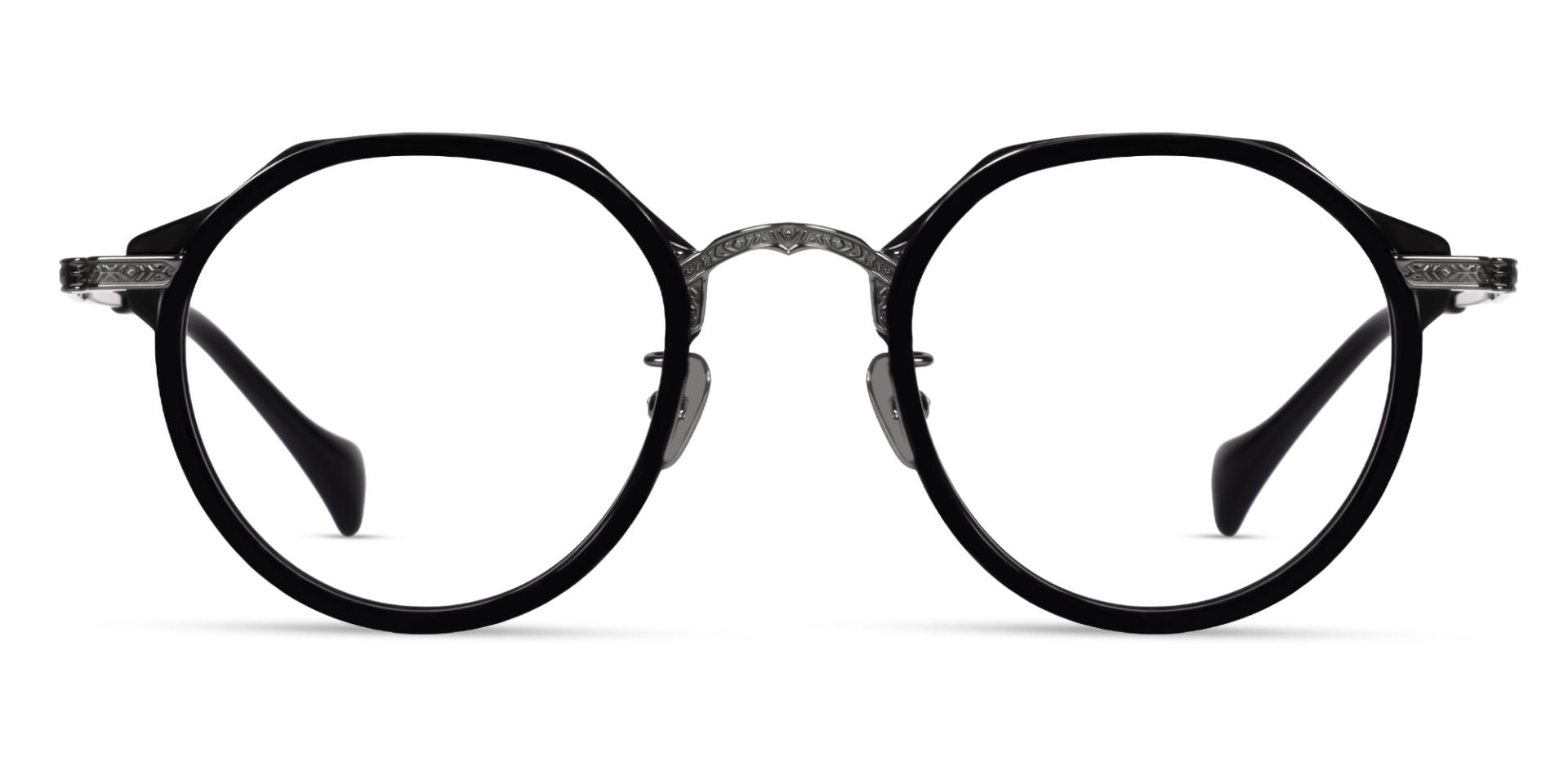 Black Round Keyhole Bridge Titanium Glasses Black Round Keyhole Bridge Titanium Glasses