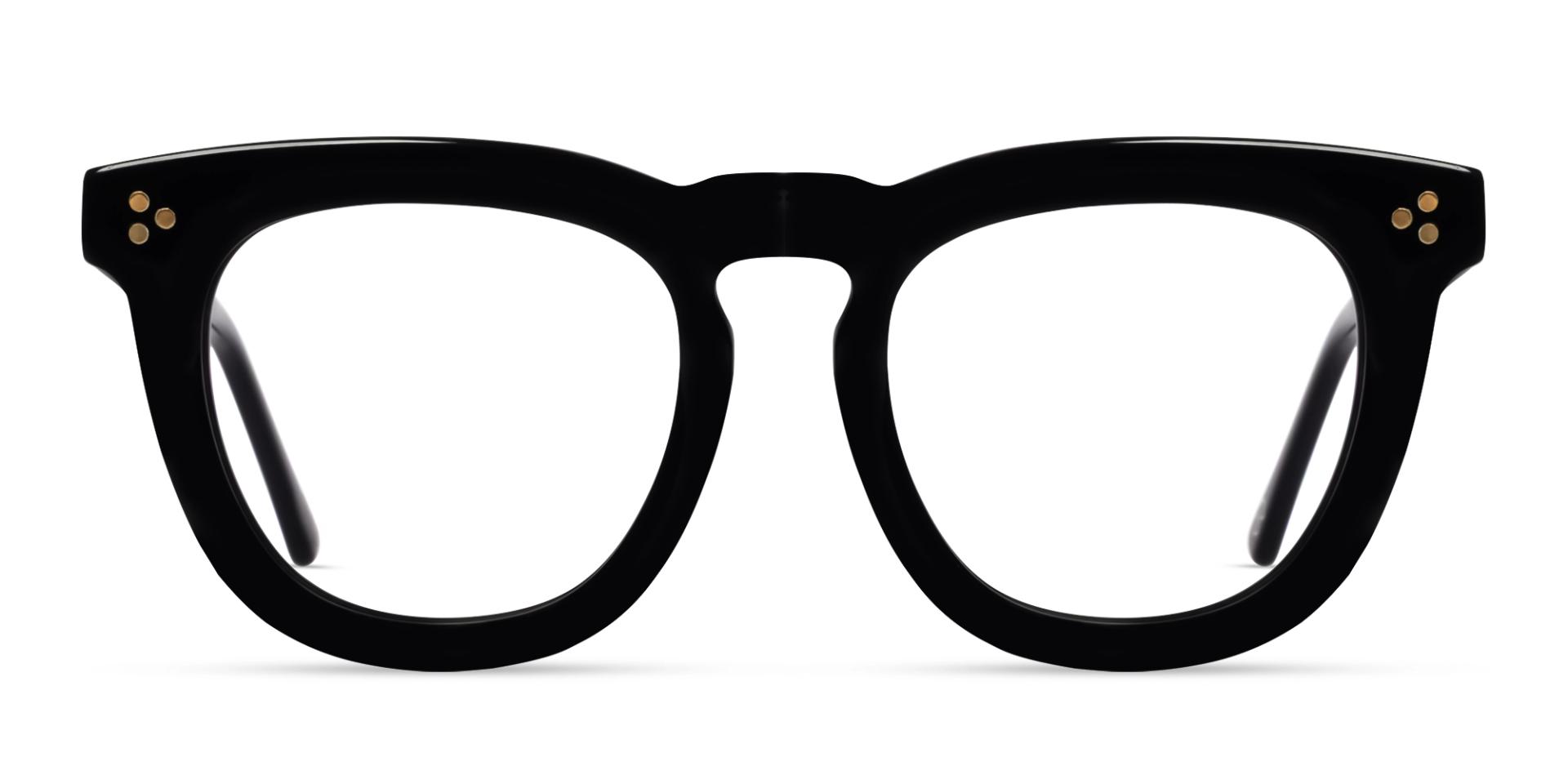 Thick Black Square Browline Glasses