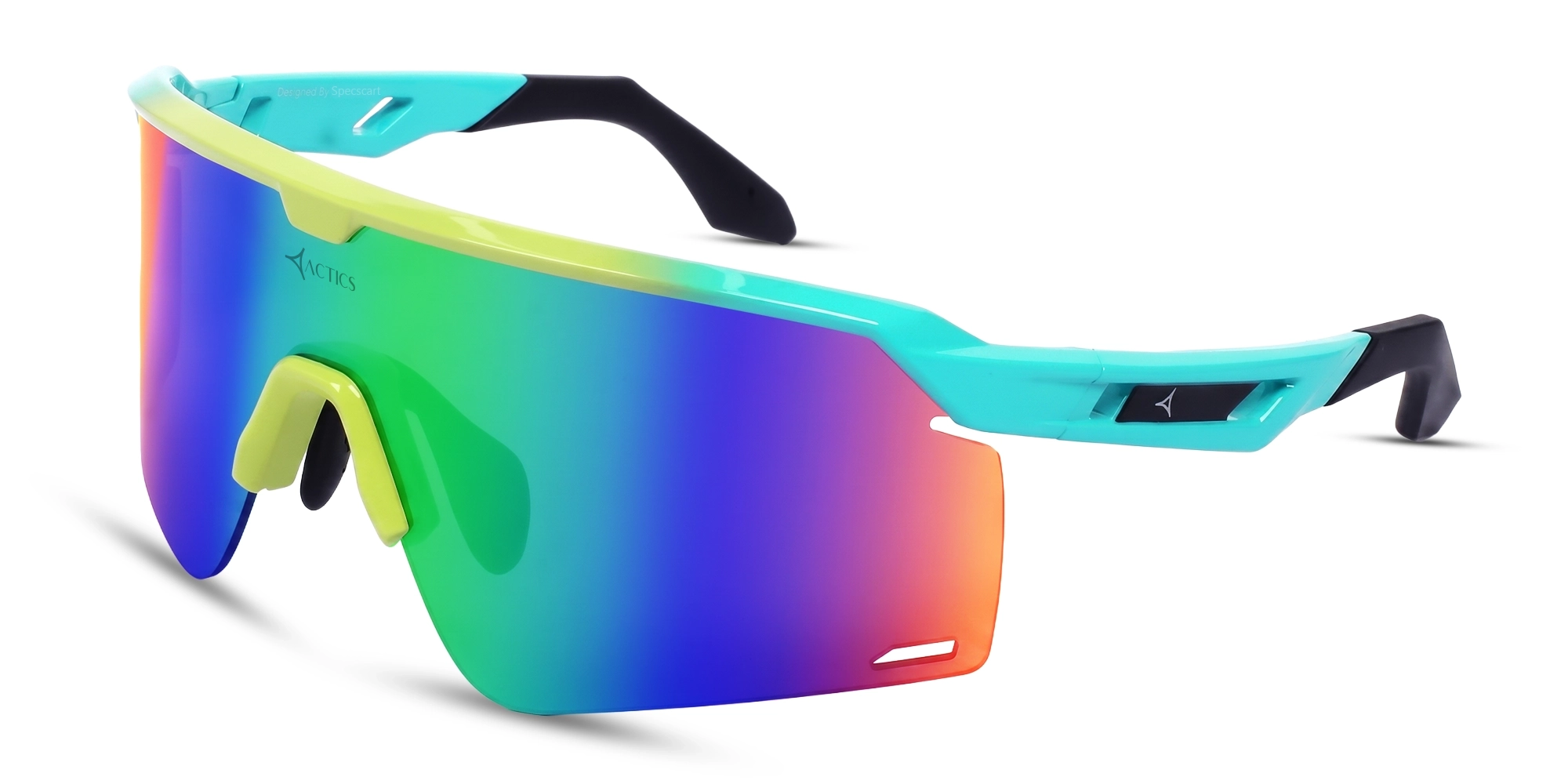 Yellow & Cyan Ombre Cylindrical Sport Spectacle-3