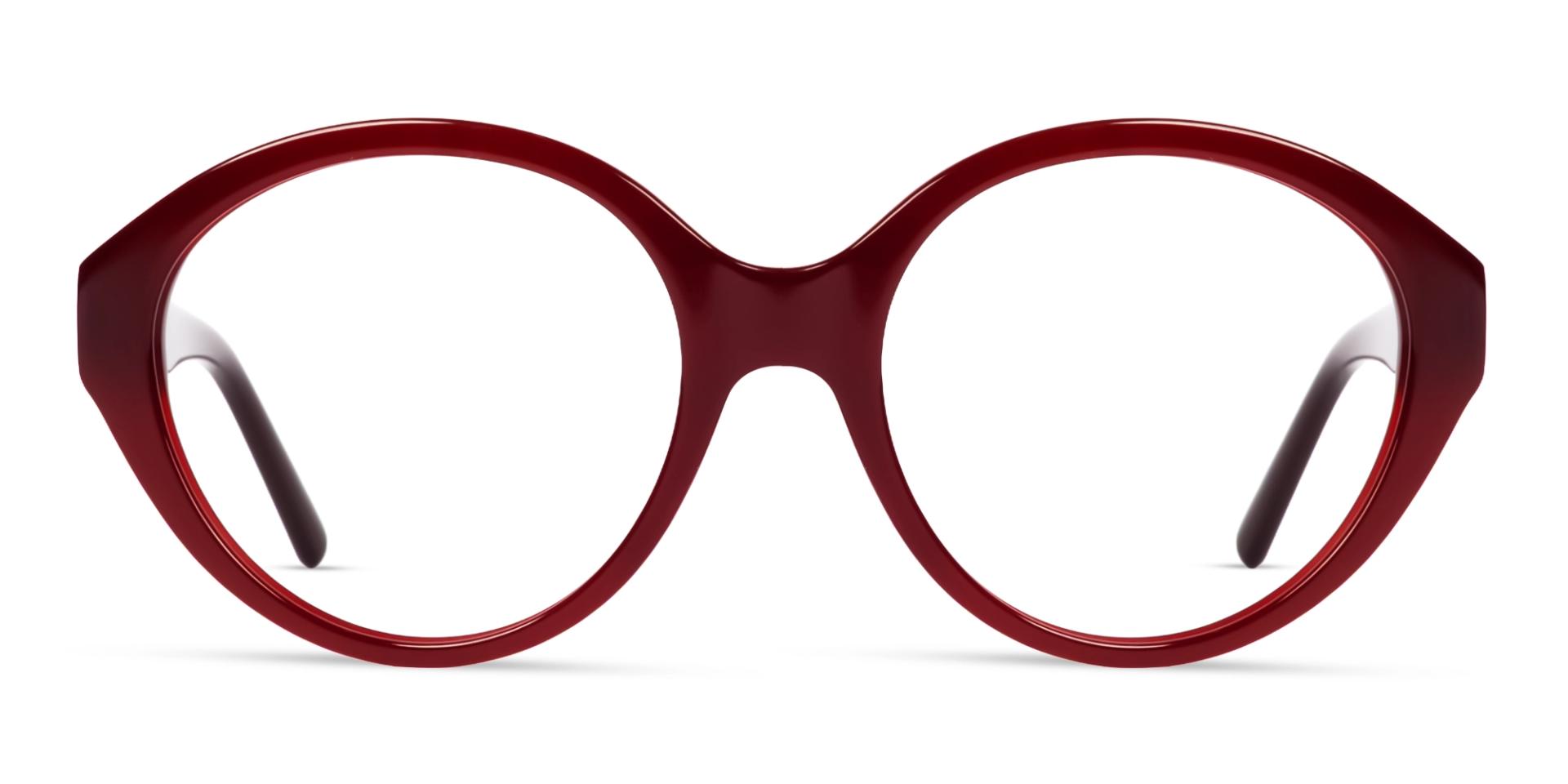Dark Maroon Oval Fullrim Glasses With Spring Hinge Dark Maroon Oval Fullrim Glasses With Spring Hinge