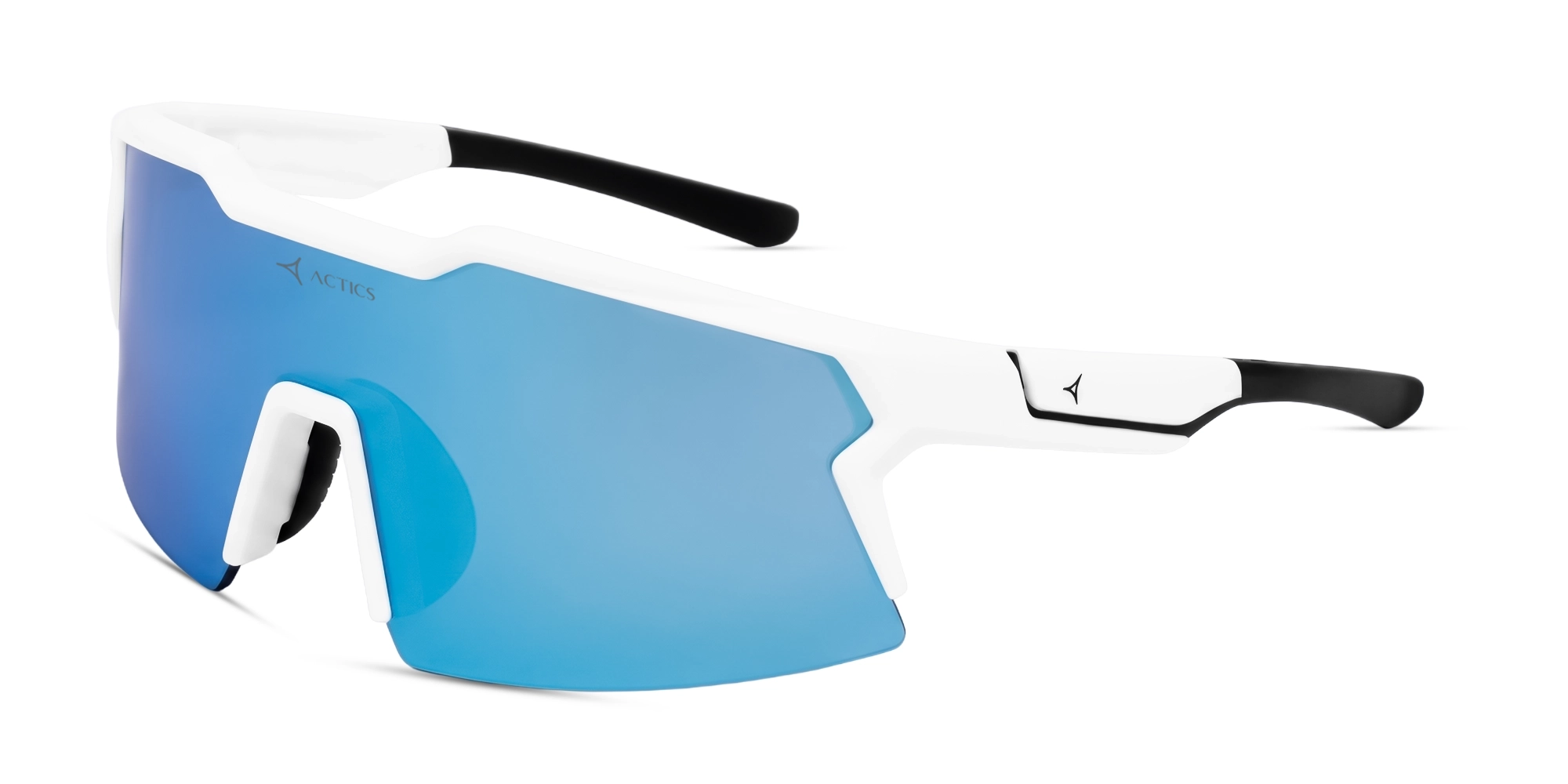 Matte White Half-Rim Cylindrical Sports Shades-7