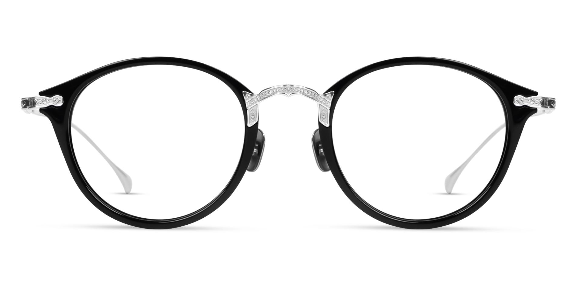 Black Oval Keyhole Bridge Titanium Glasses Black Oval Keyhole Bridge Titanium Glasses