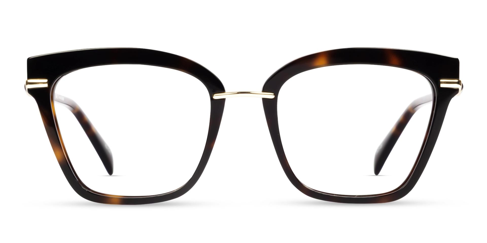 Dark Tortoise Mixed Material Fullrim Glasses Dark Tortoise Mixed Material Fullrim Glasses