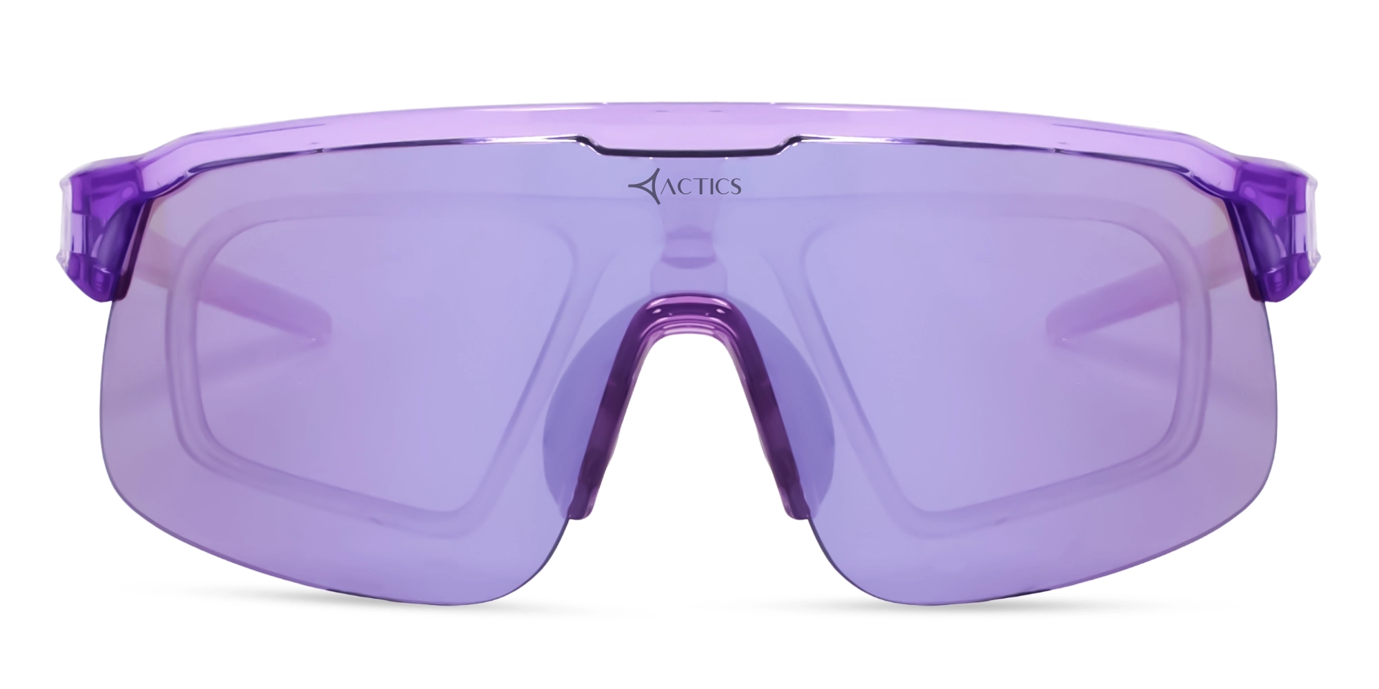 Shiny Crystal purple Sports Sunglasses With Prescription-1