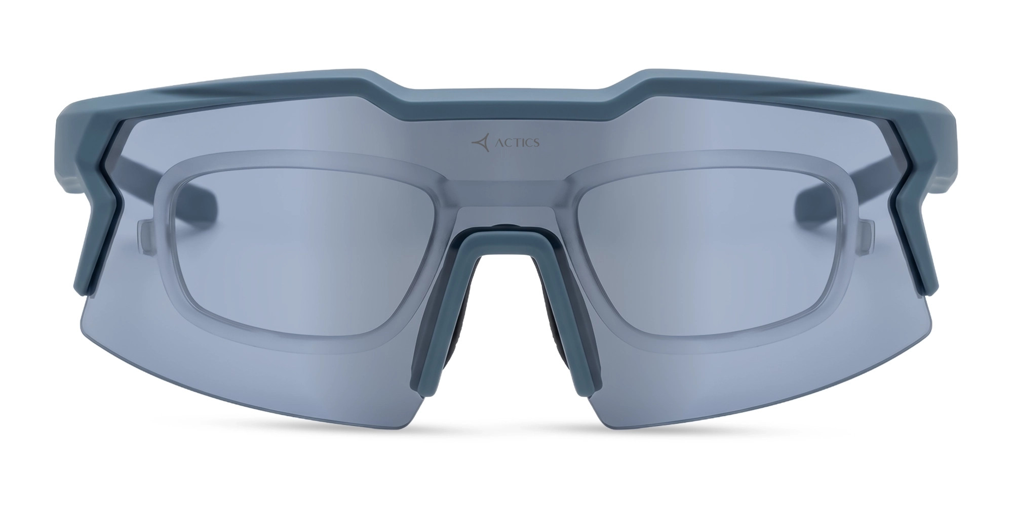 Steel Blue Sports Sunglasses With Silver Mirrored Lenses-7
