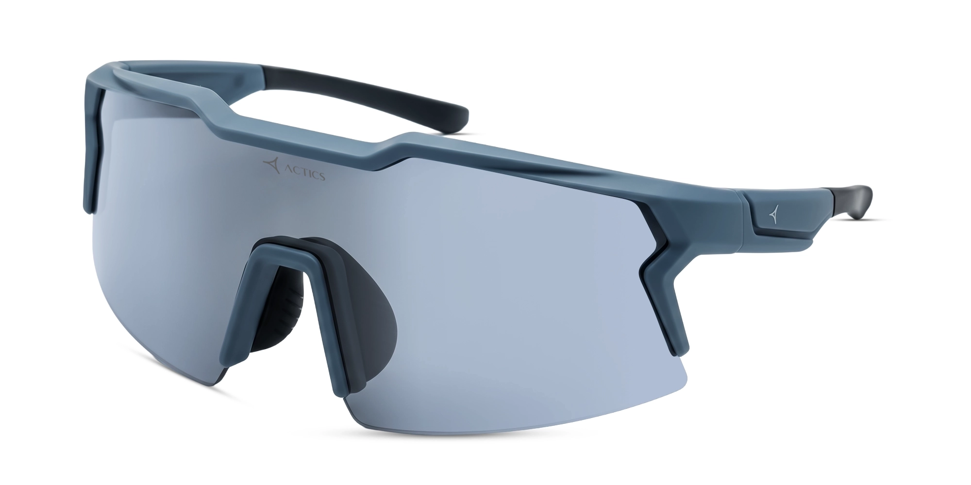 Steel Blue Sports Sunglasses With Silver Mirrored Lenses-7