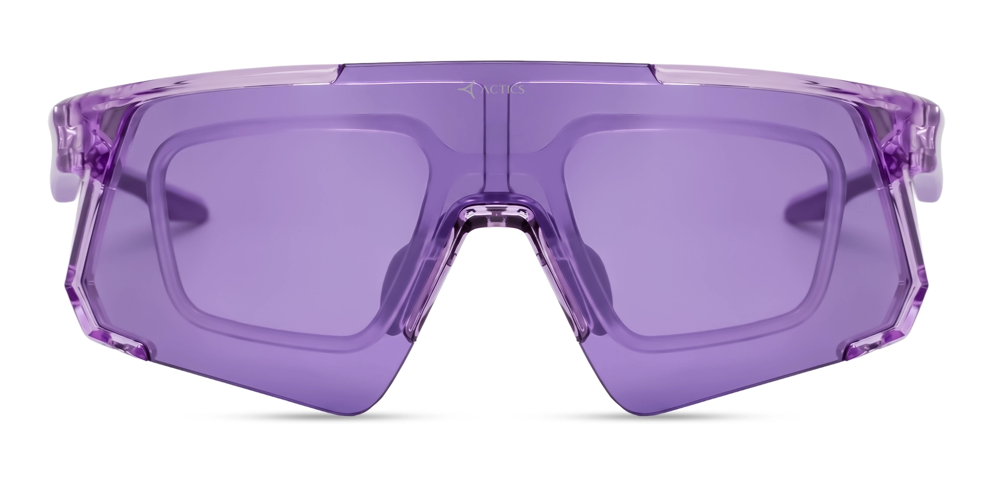 Crystal Purple Frame With Purple Mirrored Sports Sunglasses-7