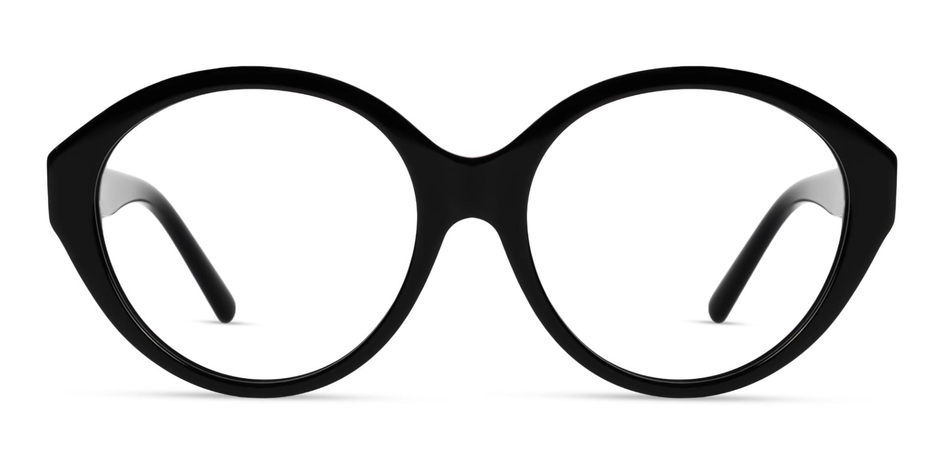 Oval Black Fullrim Glasses With Spring Hinge Oval Black Fullrim Glasses With Spring Hinge