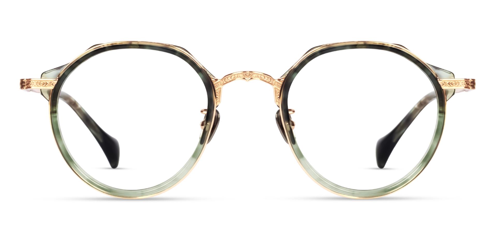 Round Keyhole Bridge Laurel Green Marble Glasses Round Keyhole Bridge Laurel Green Marble Glasses