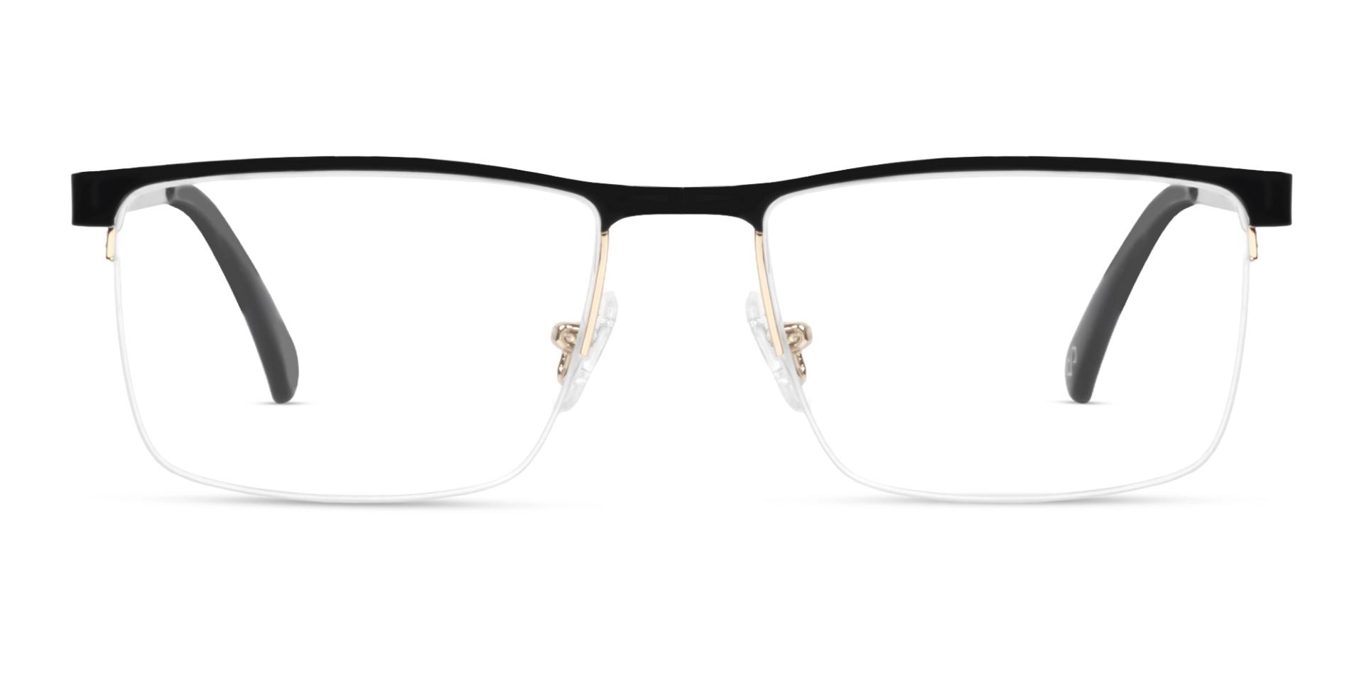 Small Black & Gold Metal Halfrim Glasses