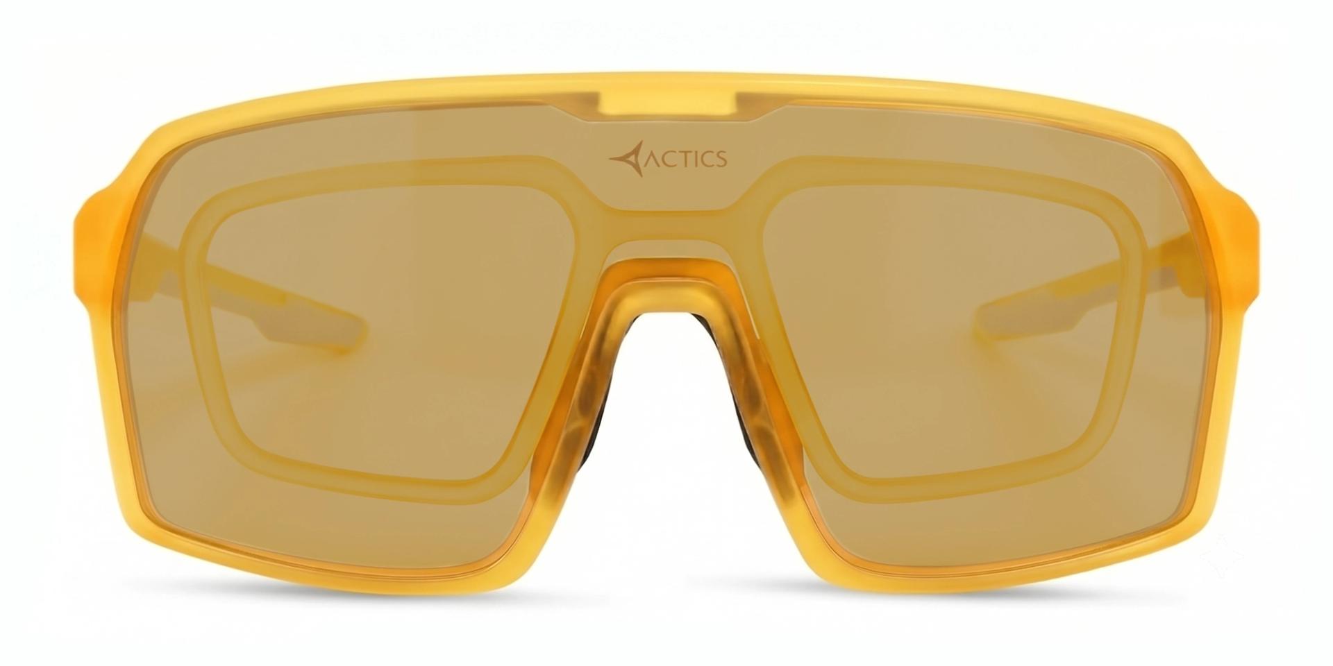 Matte Gold Full-Rim Sports Sunglasses With Prescription-1