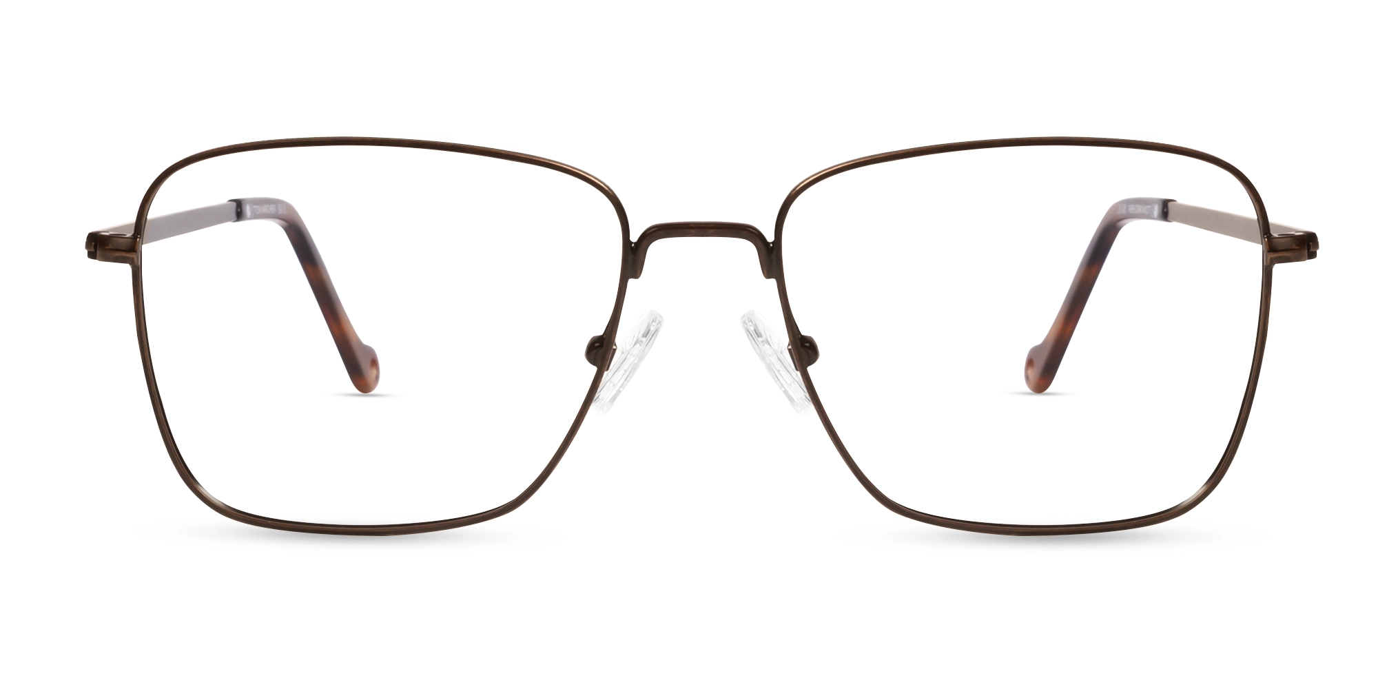 T7012F/BR - Brown Vintage Eyeglasses with Tortoise Temple Tips