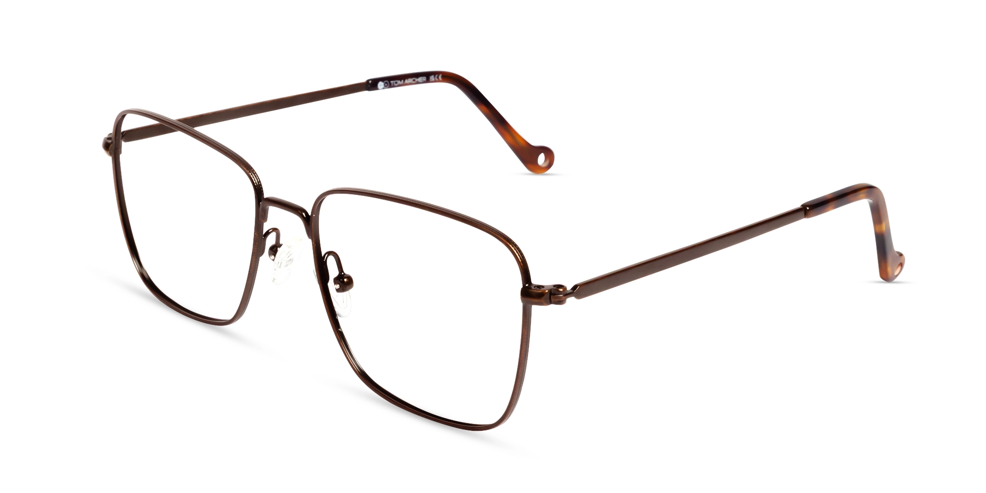 Metal full rim square frames in Brown – ALFRED PB5 by Tom Archer Metal full rim square frames in Brown – ALFRED PB5 by Tom Archer