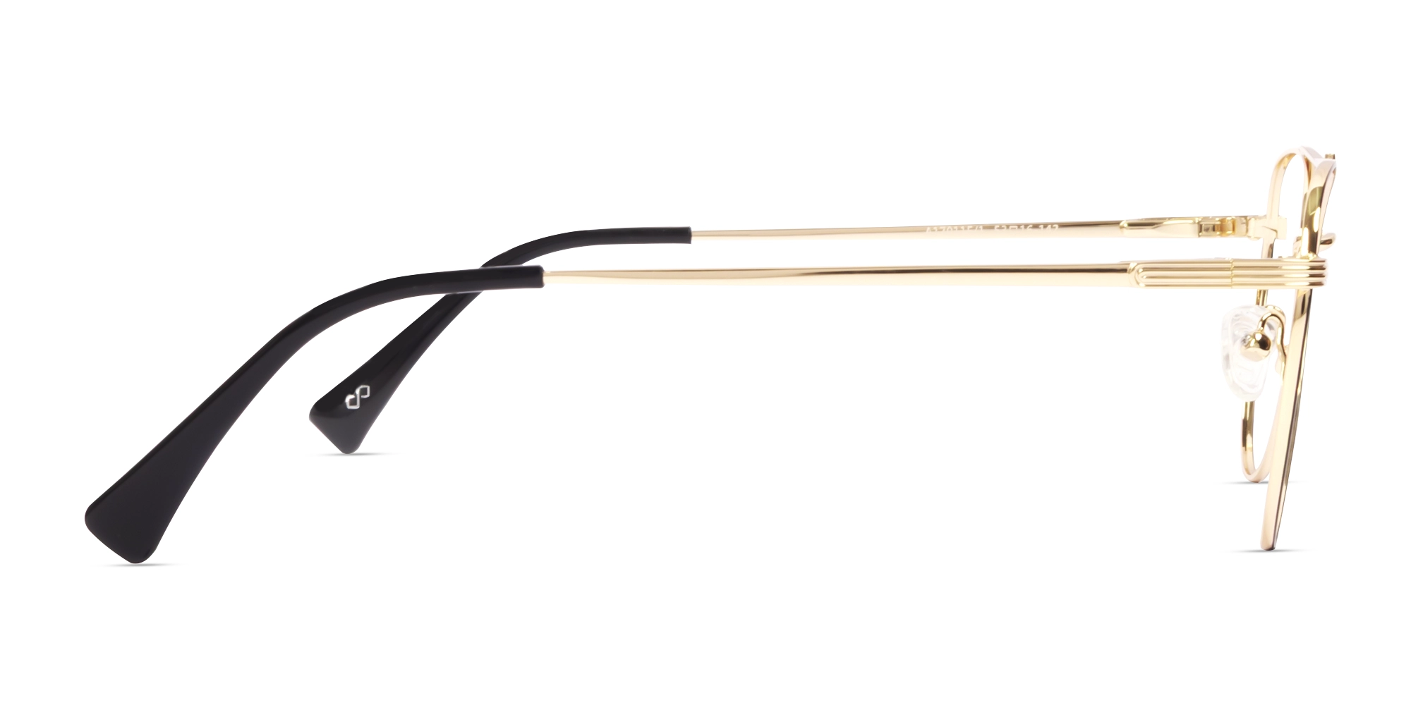Champagne Gold & Black Pilot Metal Glasses-3