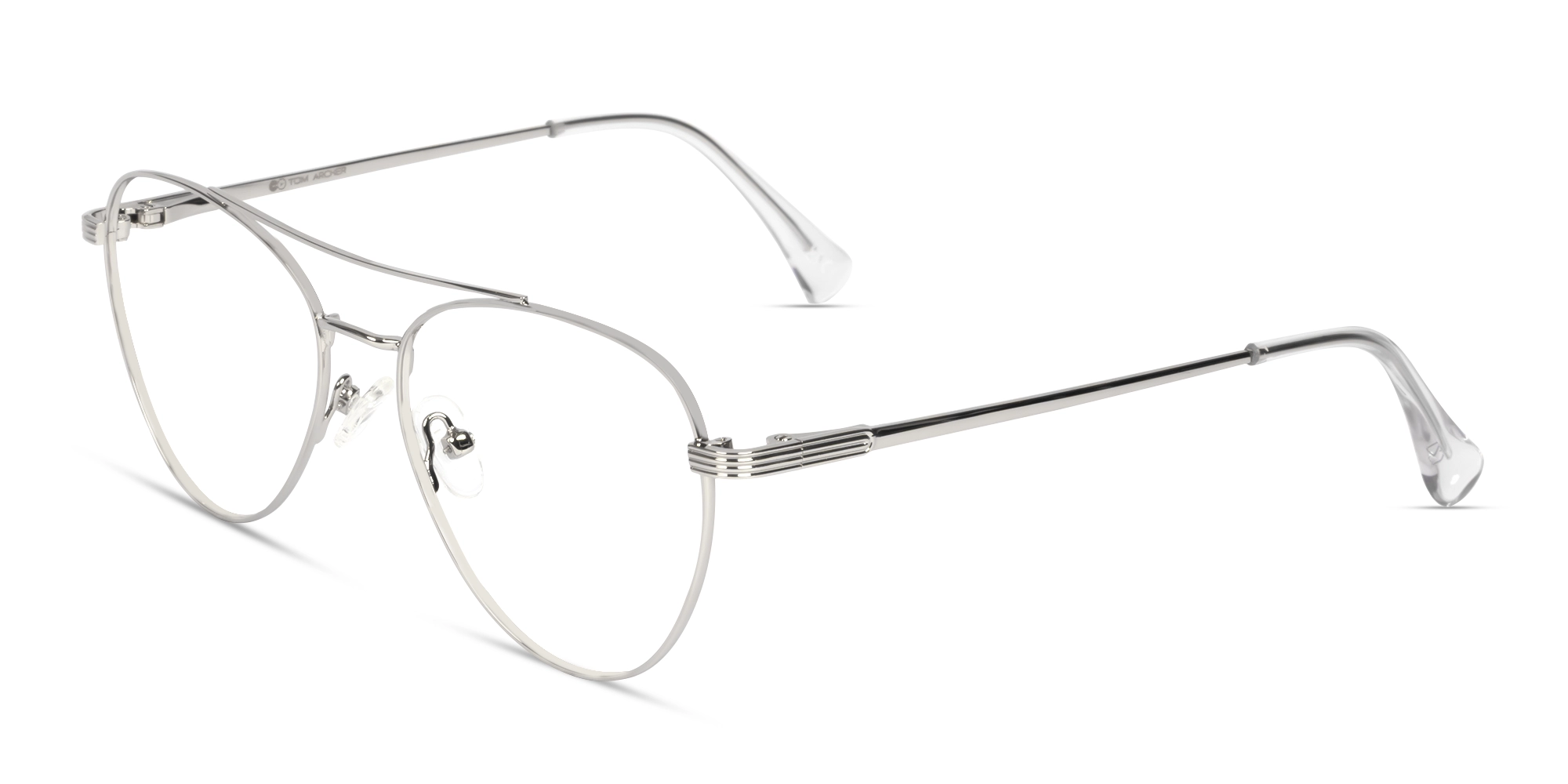 Silver Pilot Keyhole Bridge Metal Glasses-2
